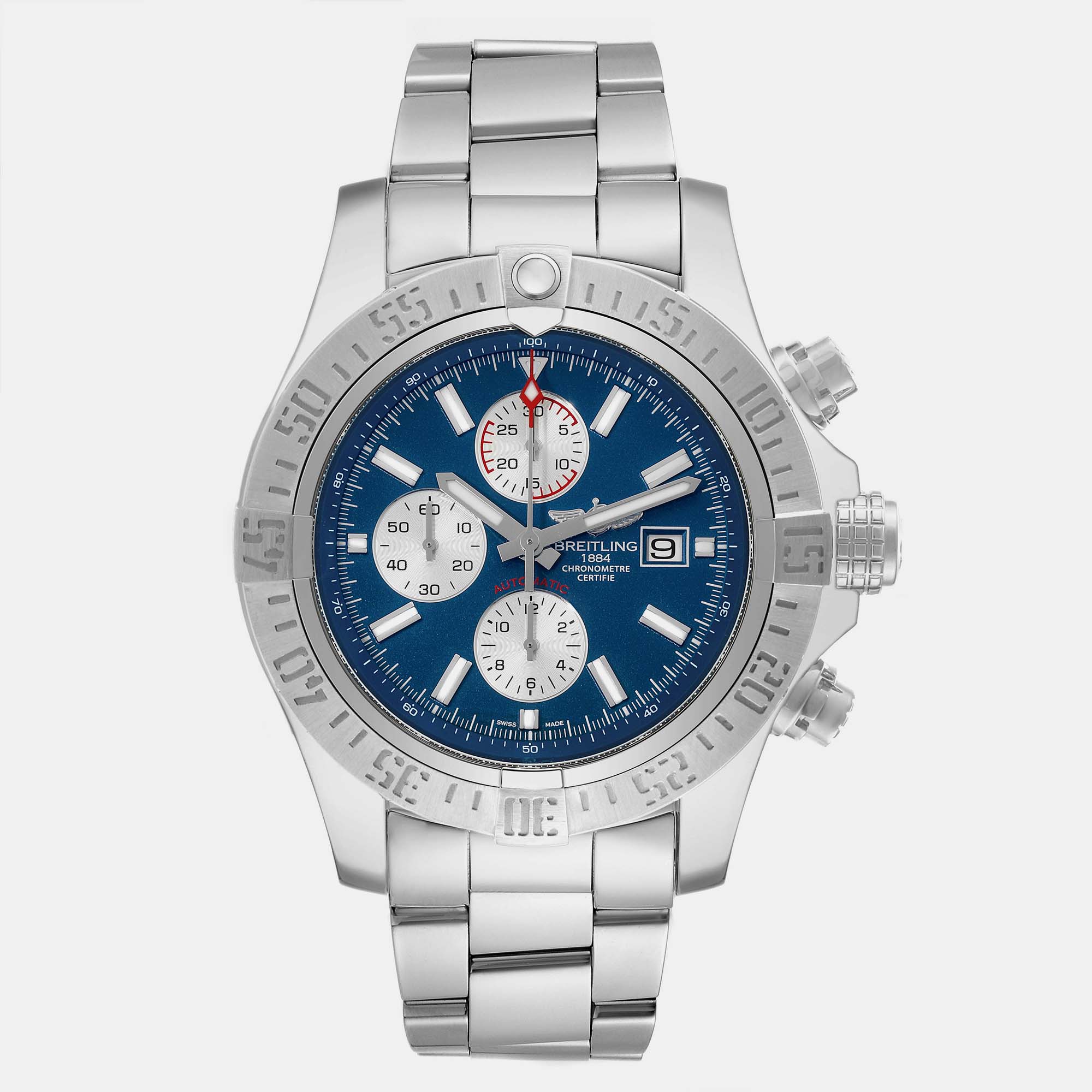 

Breitling Blue Stainless Steel Aeromarine A13371 Automatic Men's Wristwatch 48 mm
