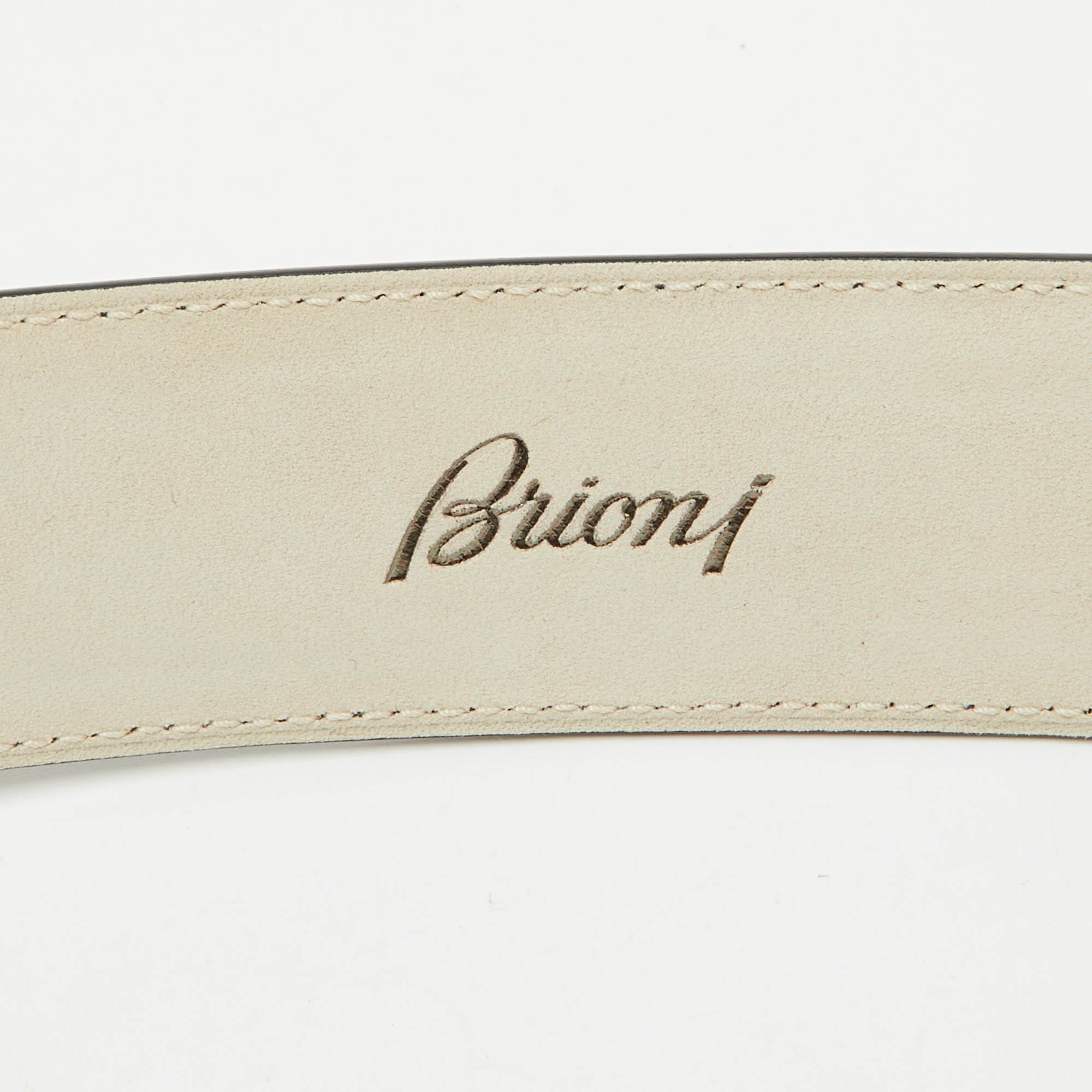 Brioni Navy Blue Leather Buckle Belt 110CM 