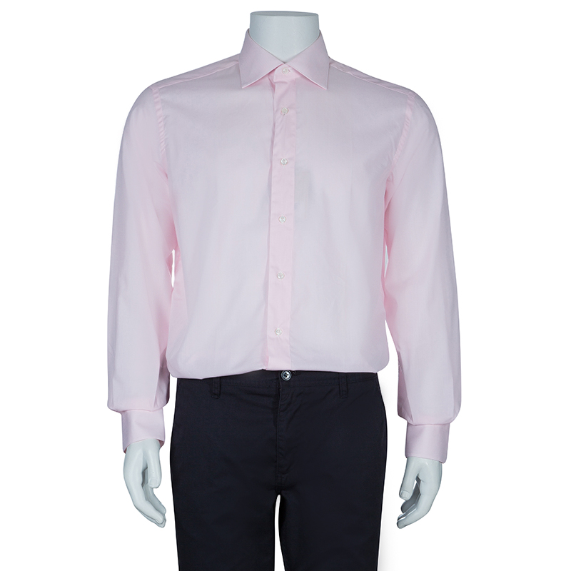 

Brioni Men's Pale Pink Cotton Shirt