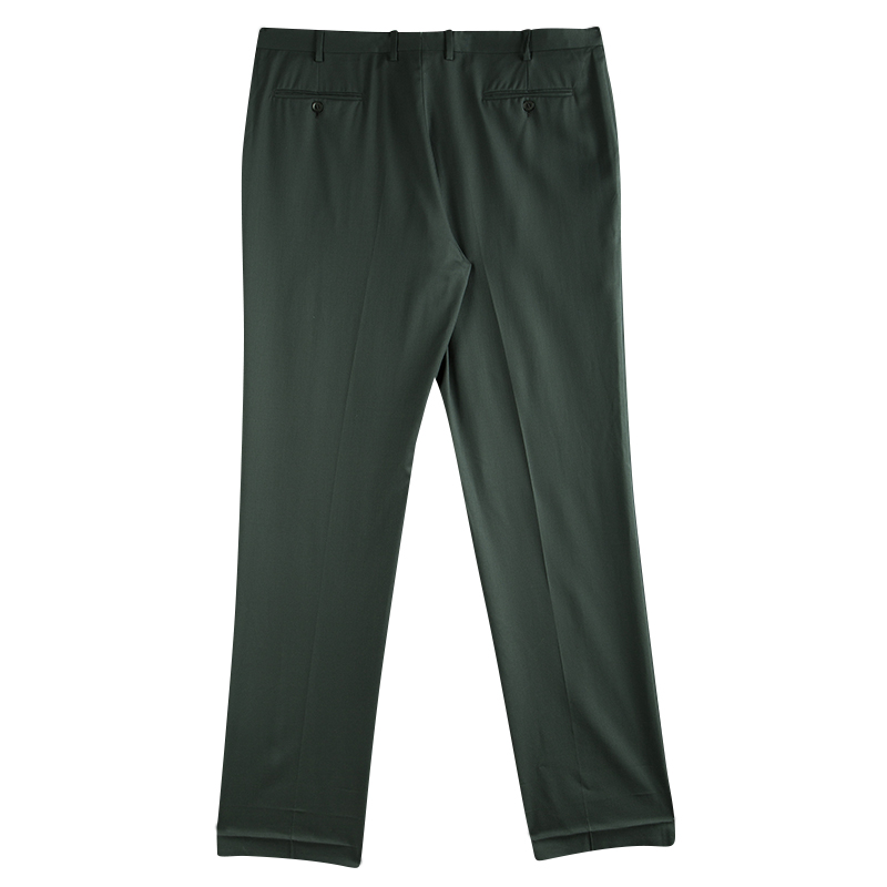 

Brioni Olive Green Roman Style Wool Trousers