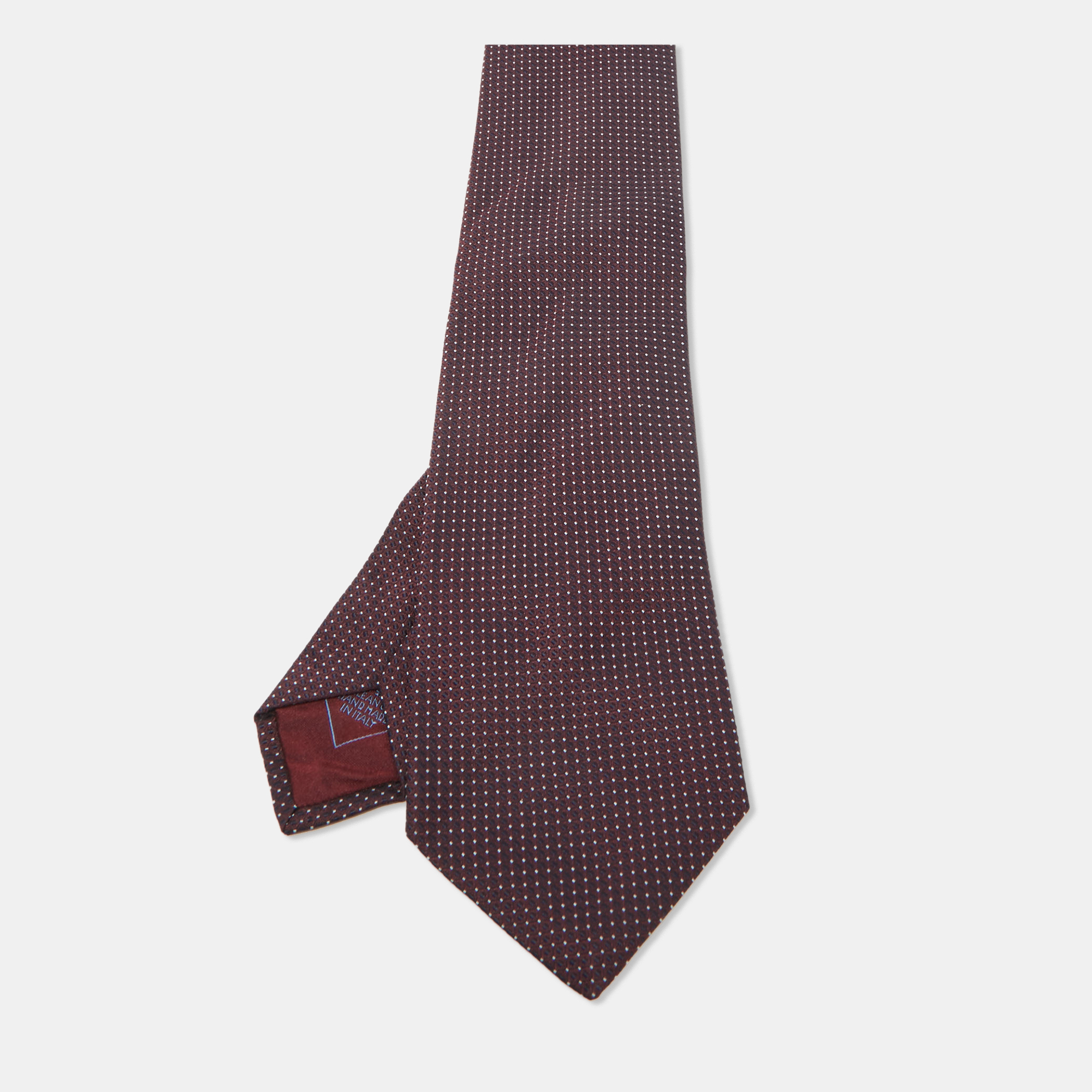 

Brioni Burgundy Dot Pattern Silk ClassicTie