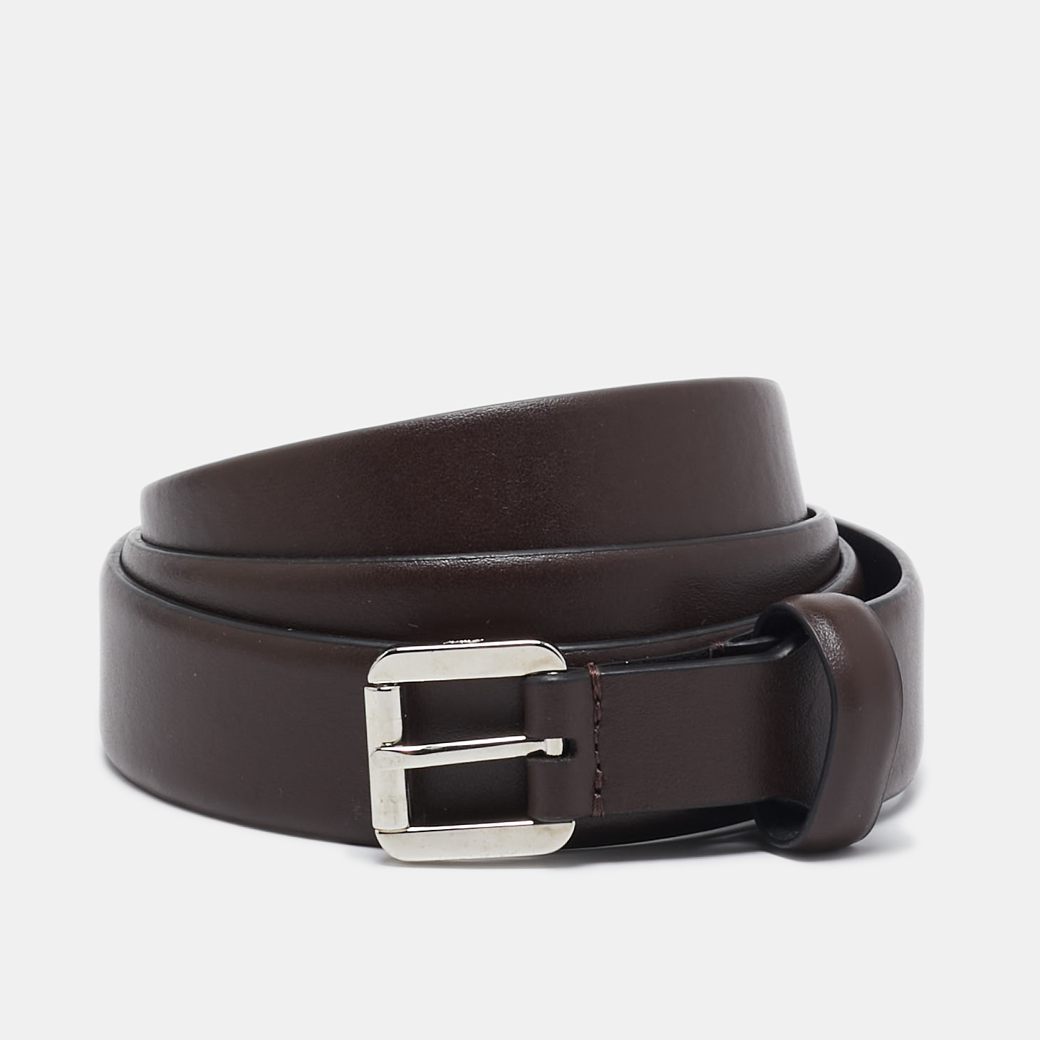 

Brioni Dark Brown Leather Buckle Belt