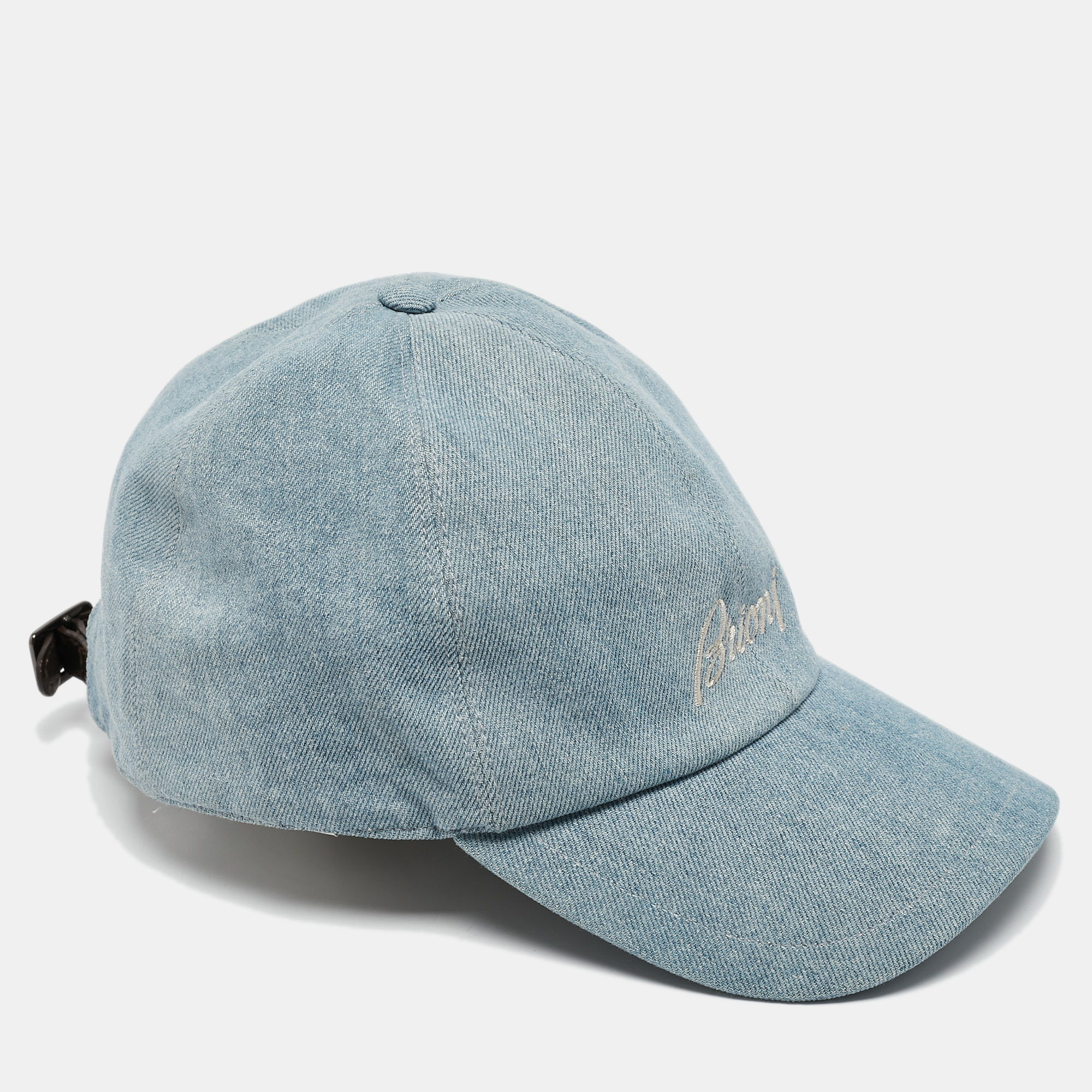 

Brioni Blue Logo Embroidered Denim Baseball Cap Size