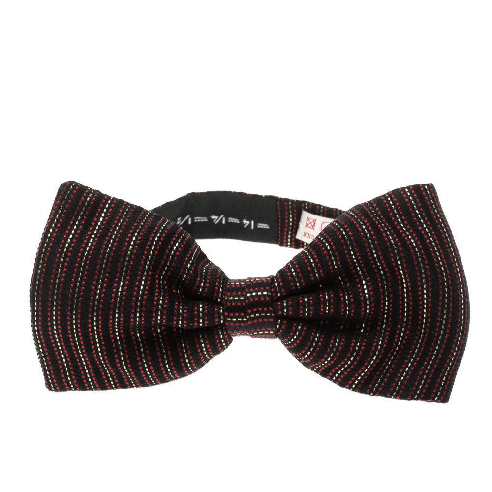 مملوكة مسبقًا رابطة بريوني فيونكة كلاسيك حرير مخطط سوداء