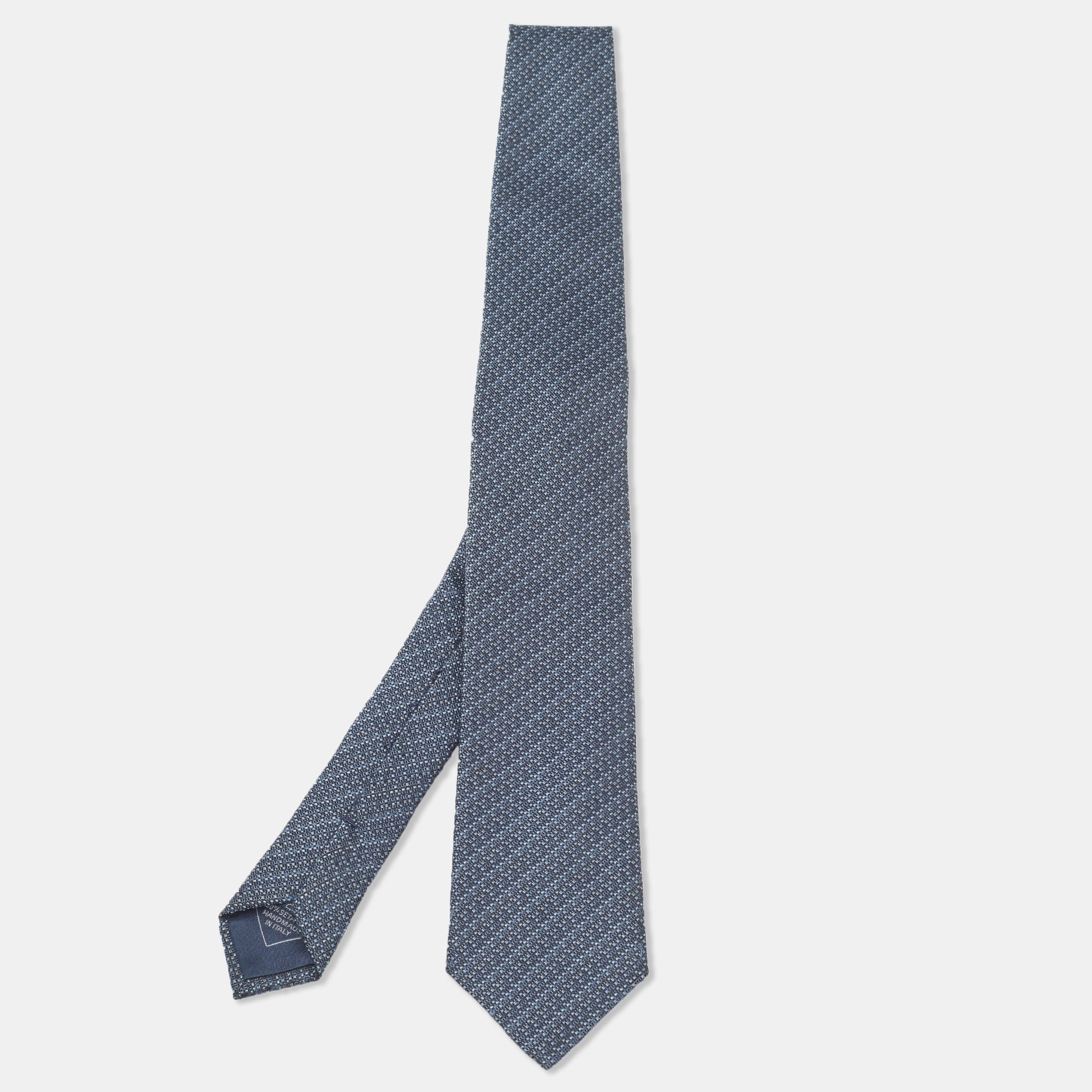 

Brioni Navy Blue Diagonal Striped Silk Classic Tie