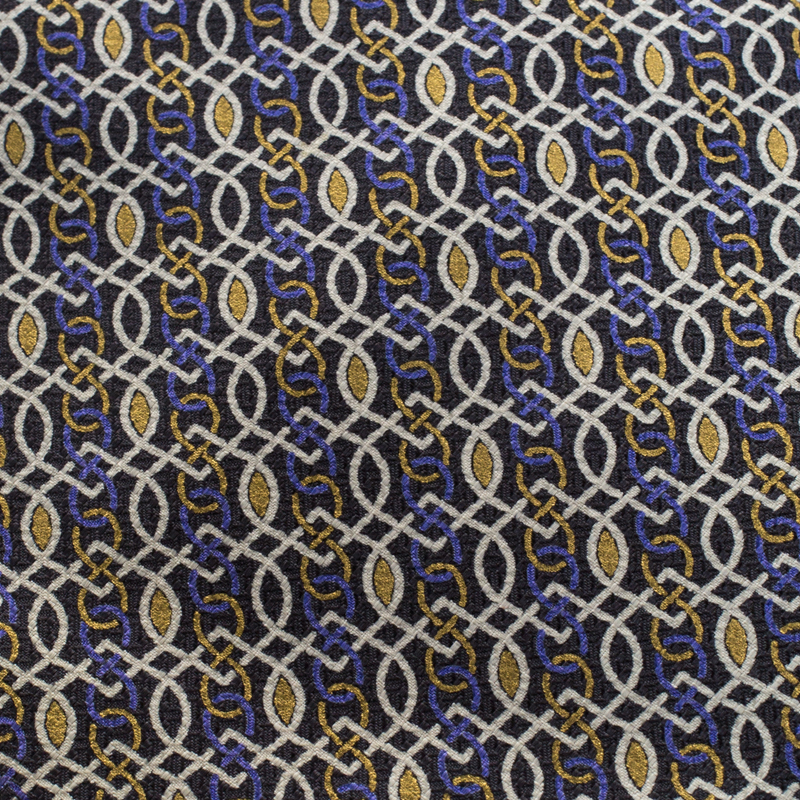 Pre-owned Brioni Multicolor Lattice Foil Print Traditional Silk Tie