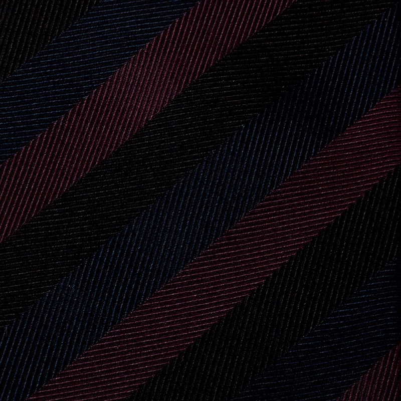 

Brioni Tri-Color Diagonal Striped Silk Tie, Black