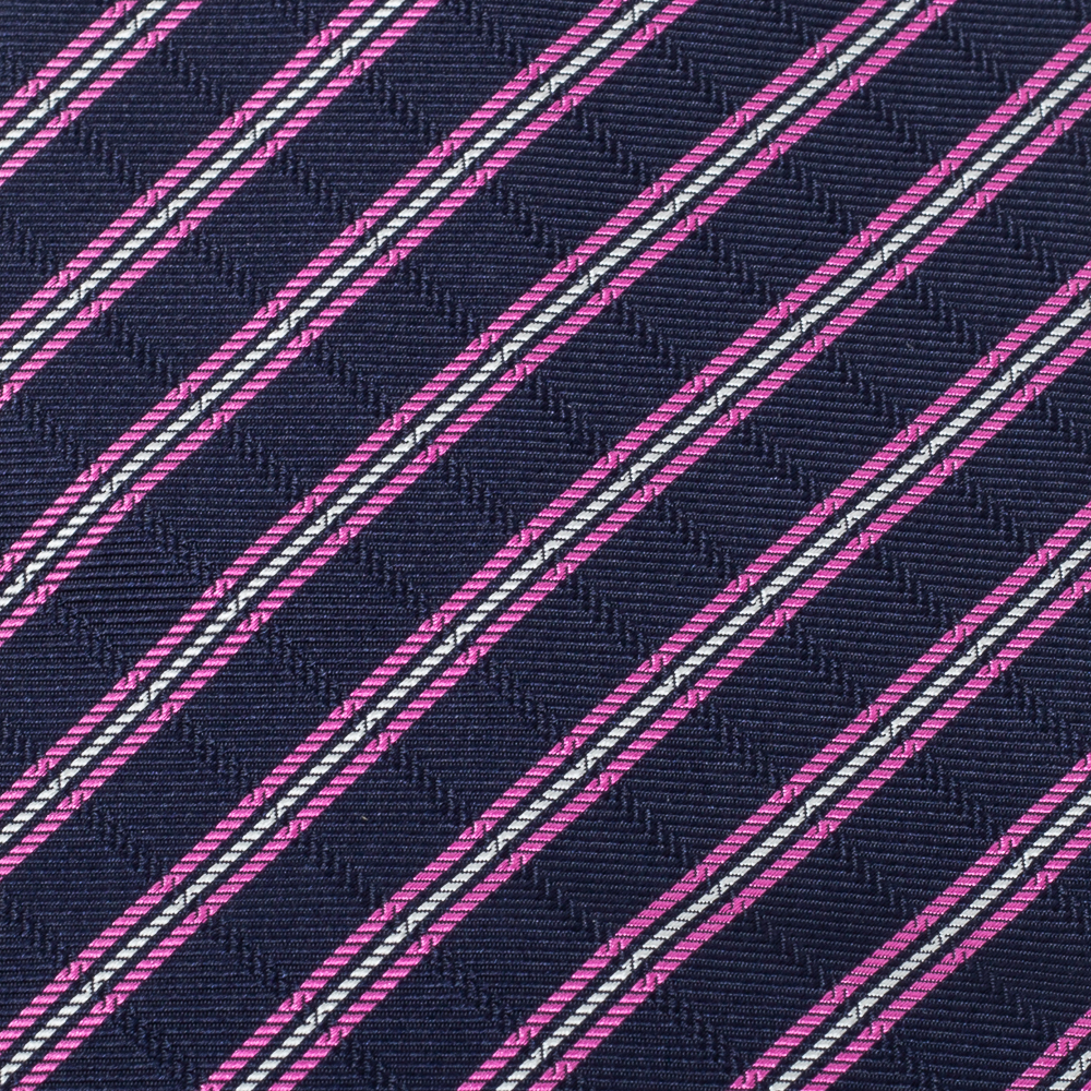

Brioni Blue/Purple Diagonal Stripe Jacquard Silk Tie