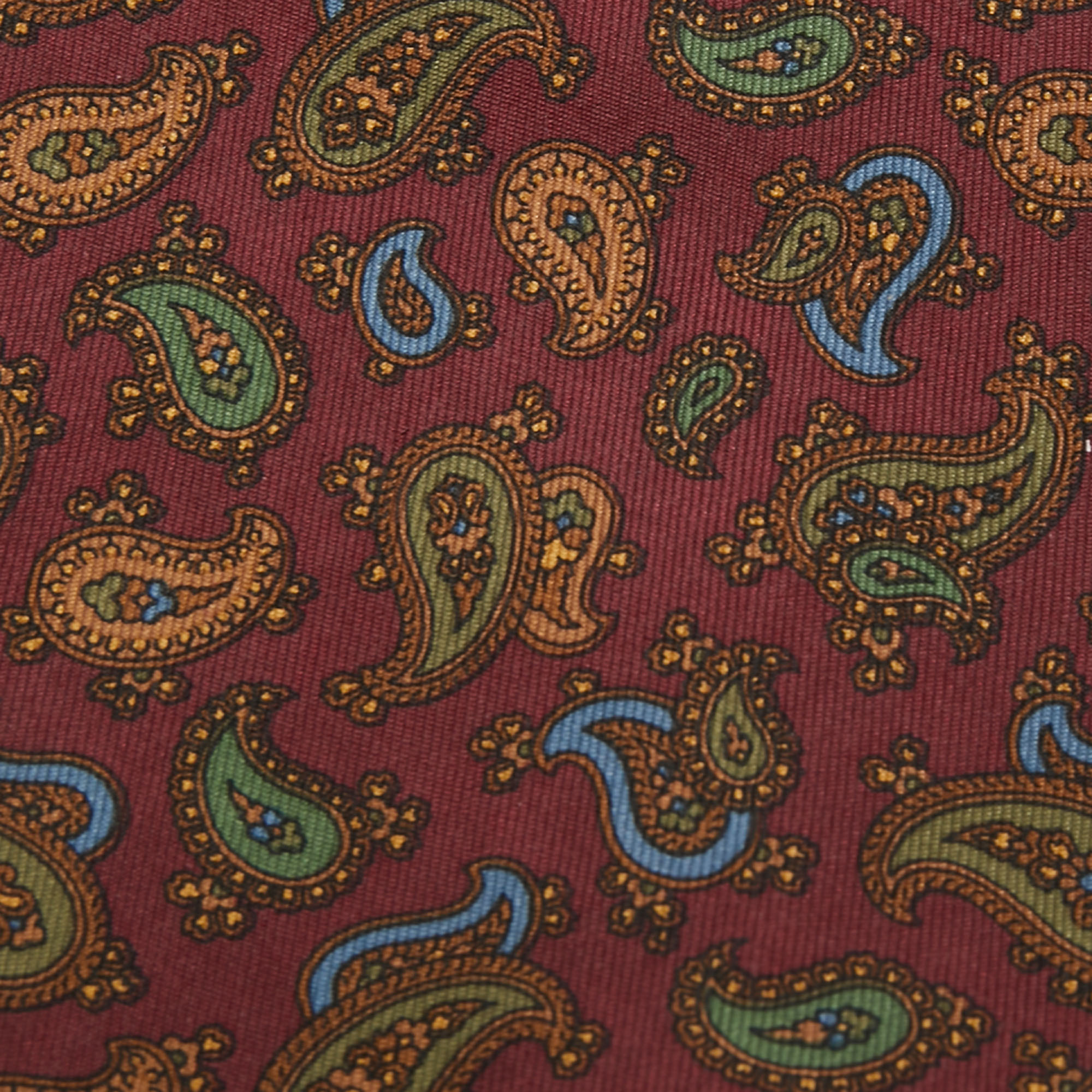 

Brioni Burgundy Paisley Printed Silk Tie