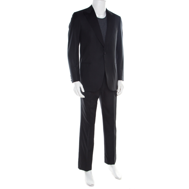 

Brioni Black Super 160s Wool Quirinale Tuxedo Suit