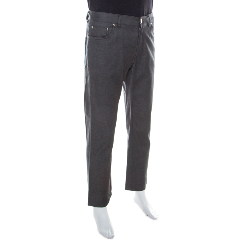 

Brioni Grey Wool & Silk Blend Jeans