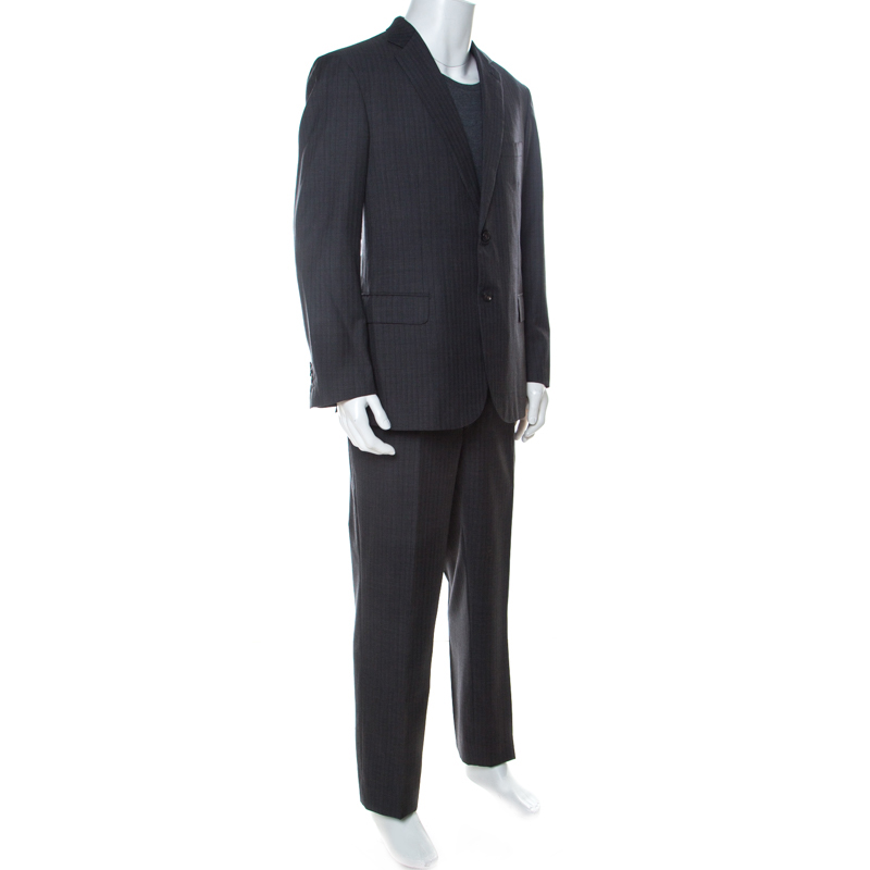 

Brioni Grey Wool Striped NM Colosse Suit