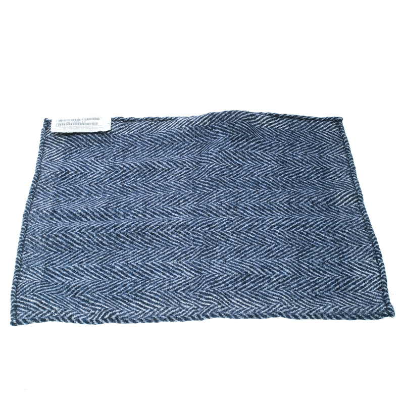 

Brunello Cucinelli Indigo Wool and Silk Reversible Square Pocket Square, Blue