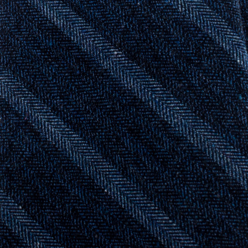 

Brunello Cucinelli Blue Diagonal Striped Herringbone Weave Cotton Tie