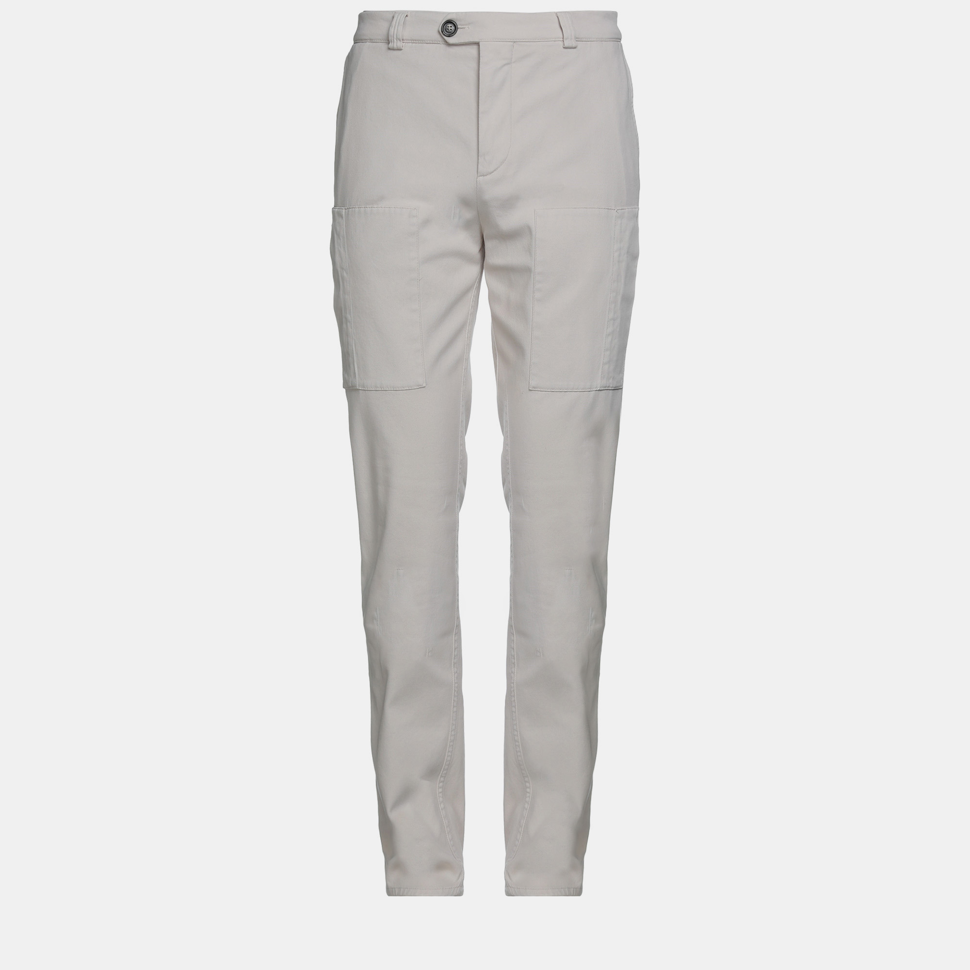 Pre-owned Brunello Cucinelli Cotton Pants 48 In Grey
