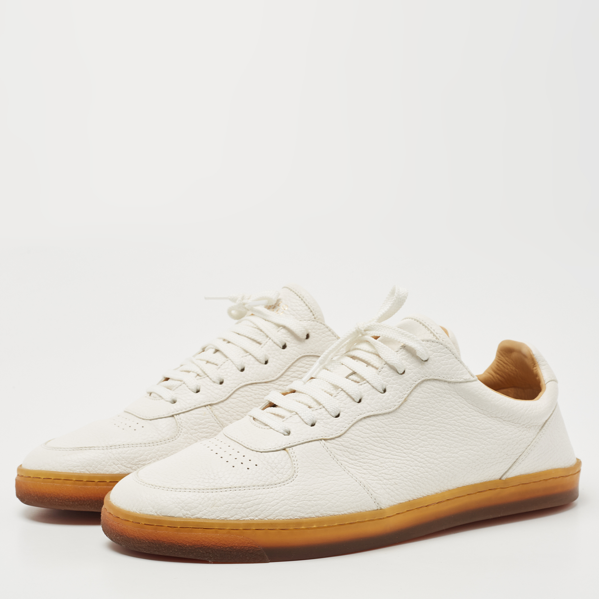 

Brunello Cucinelli White Leather Low Top Sneakers Size