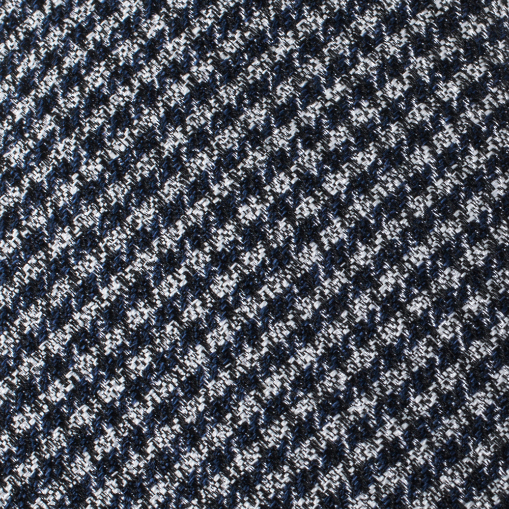 

Brunello Cucinelli Navy Cotton Houndstooth Narrow Tie, Navy blue