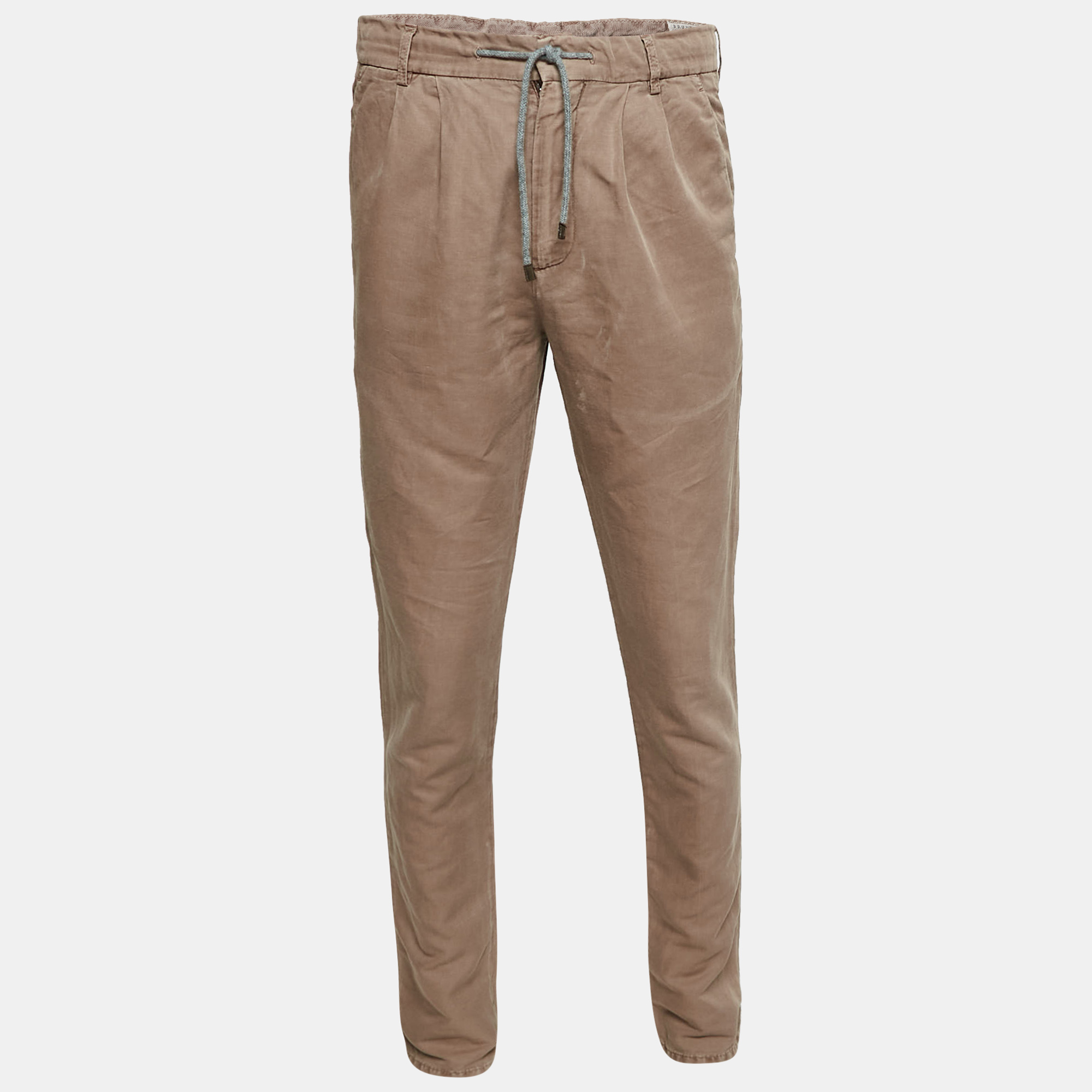 

Brunello Cucinelli Beige Cotton Leisure Fit Trousers S