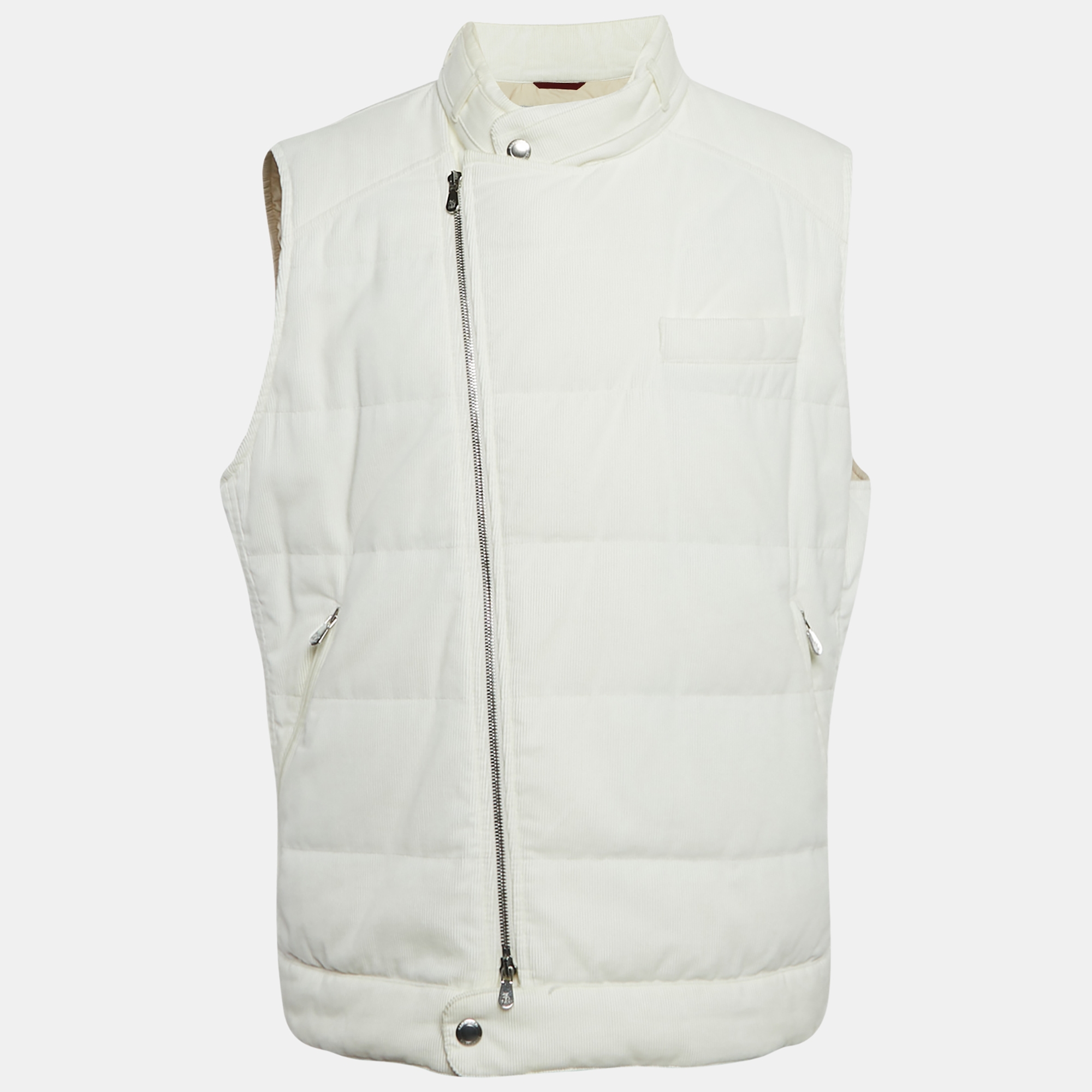 

Brunello Cucinelli White Corduroy Down Vest XL