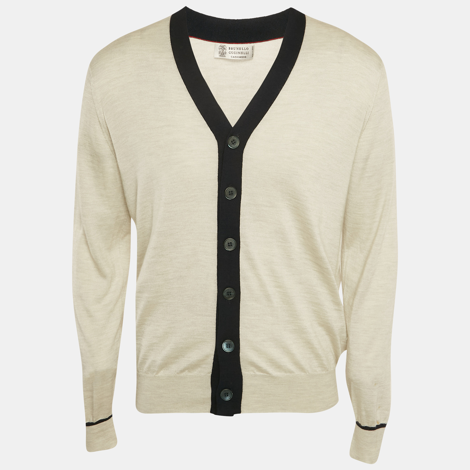 

Brunello Cucinelli White Cashmere Buttoned Cardigan L