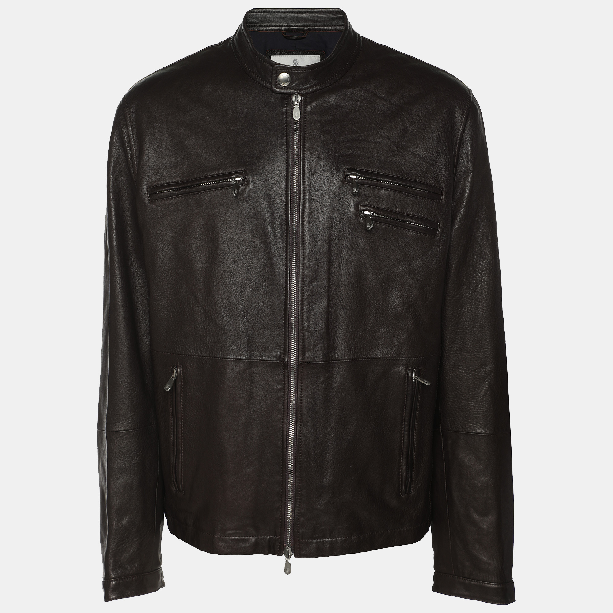

Brunello Cucinelli Brown Leather Jacket M