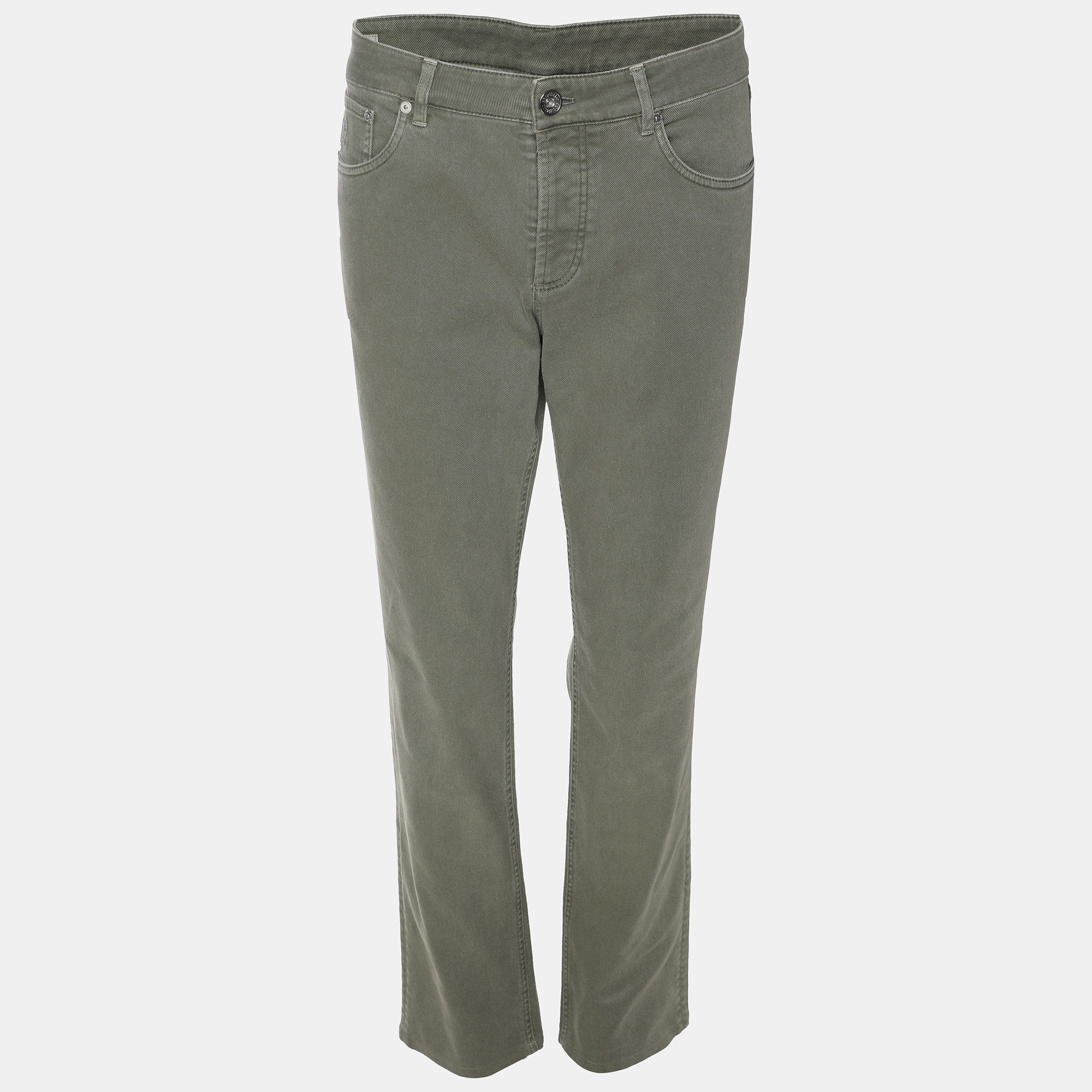 

Brunello Cucinelli Green Denim Traditional Fit Jeans M