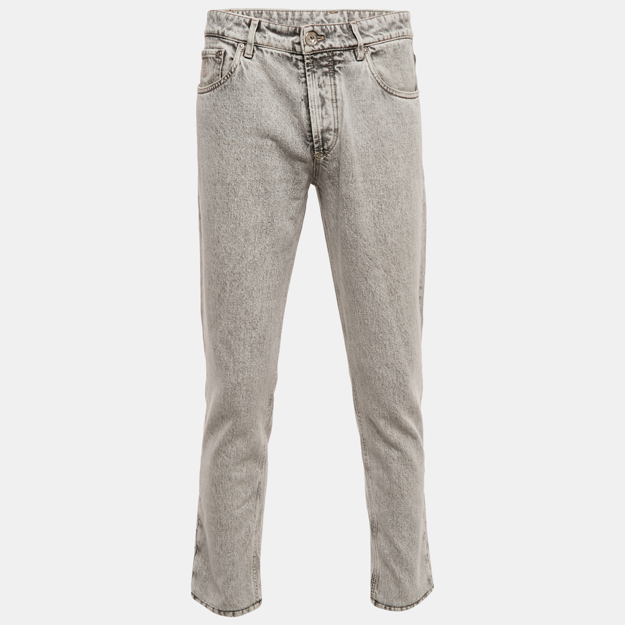 

Brunello Cucinelli Grey Denim Traditional Fit Jeans S Waist 30"
