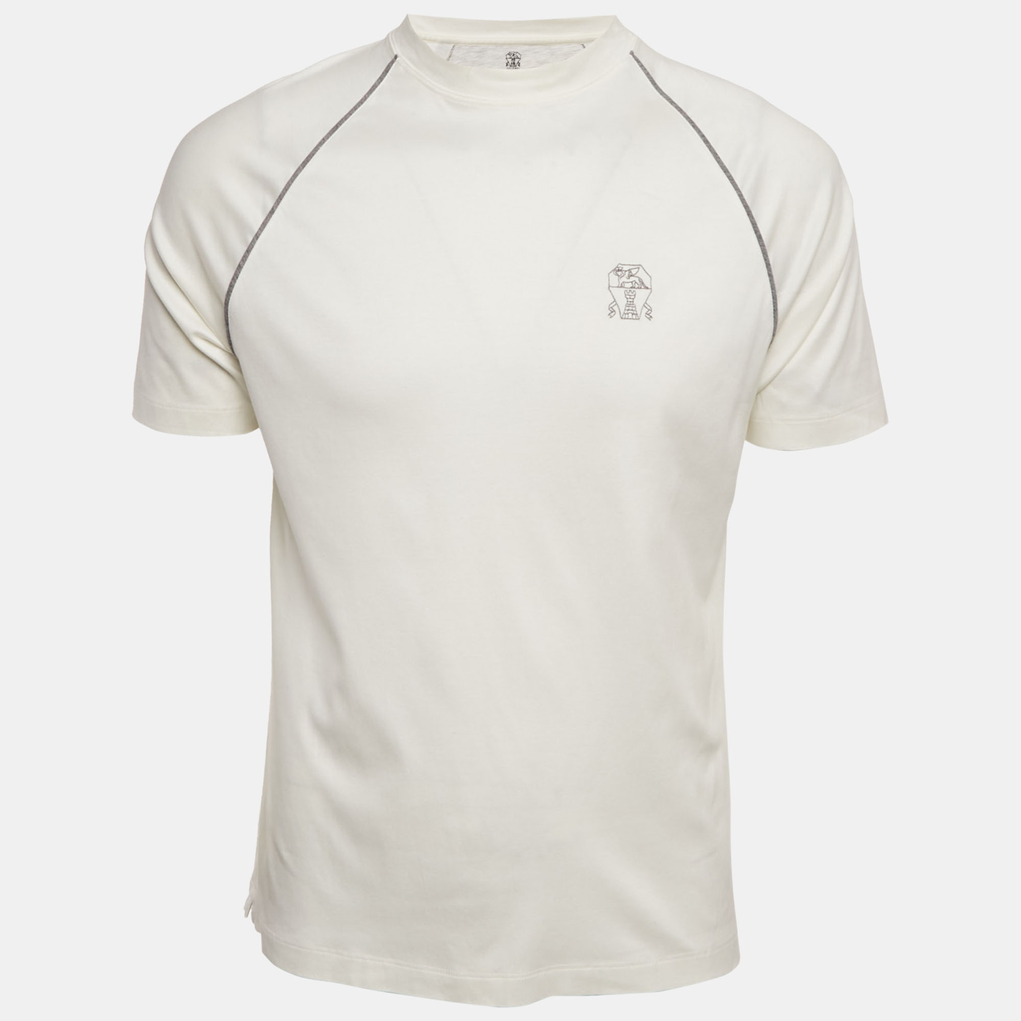 

Brunello Cucinelli White Cotton Knit T-Shirt M