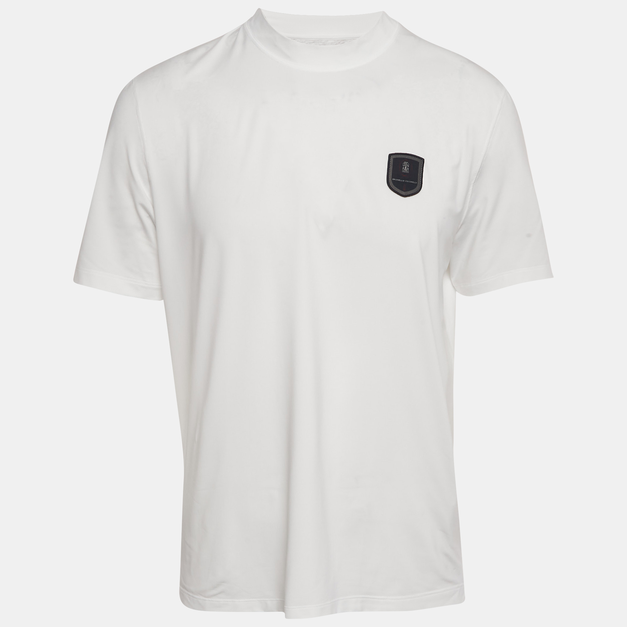 

Brunello Cucinelli White Jersey Applique Detail T-Shirt S