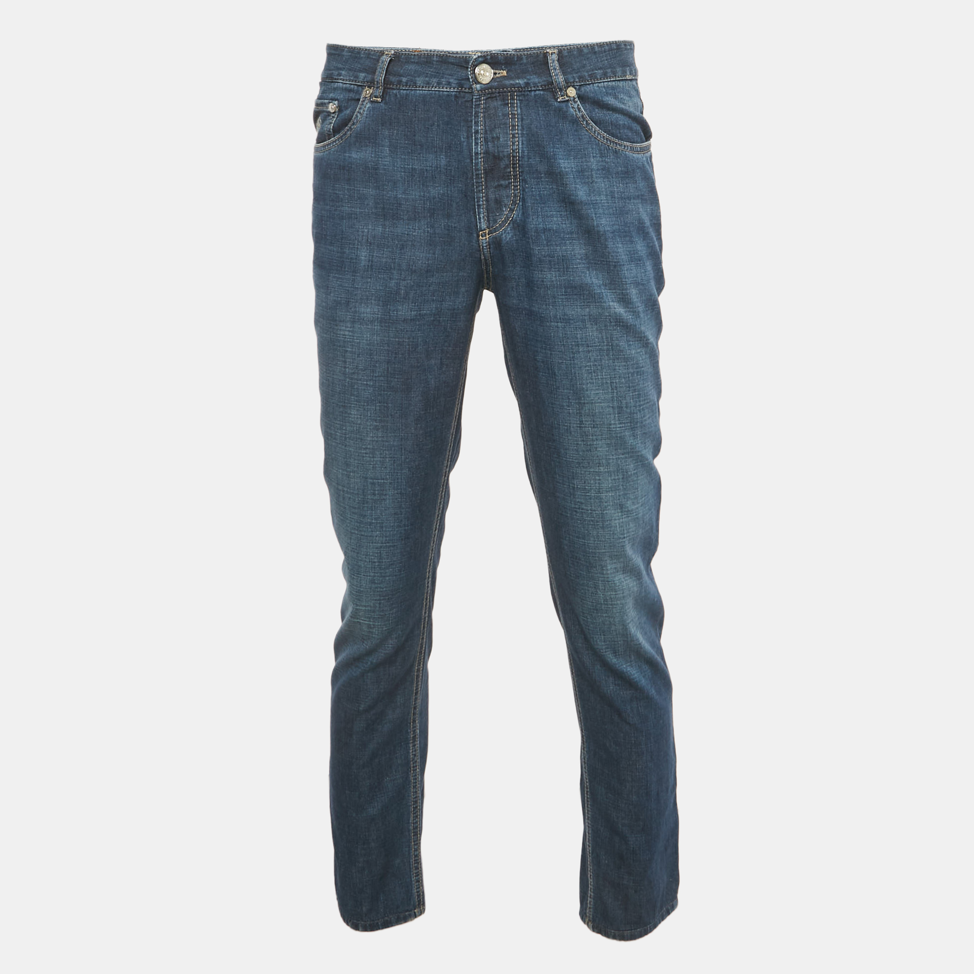 

Brunello Cucinelli Blue Faded Denim Traditional Fit Jeans M Waist 31"