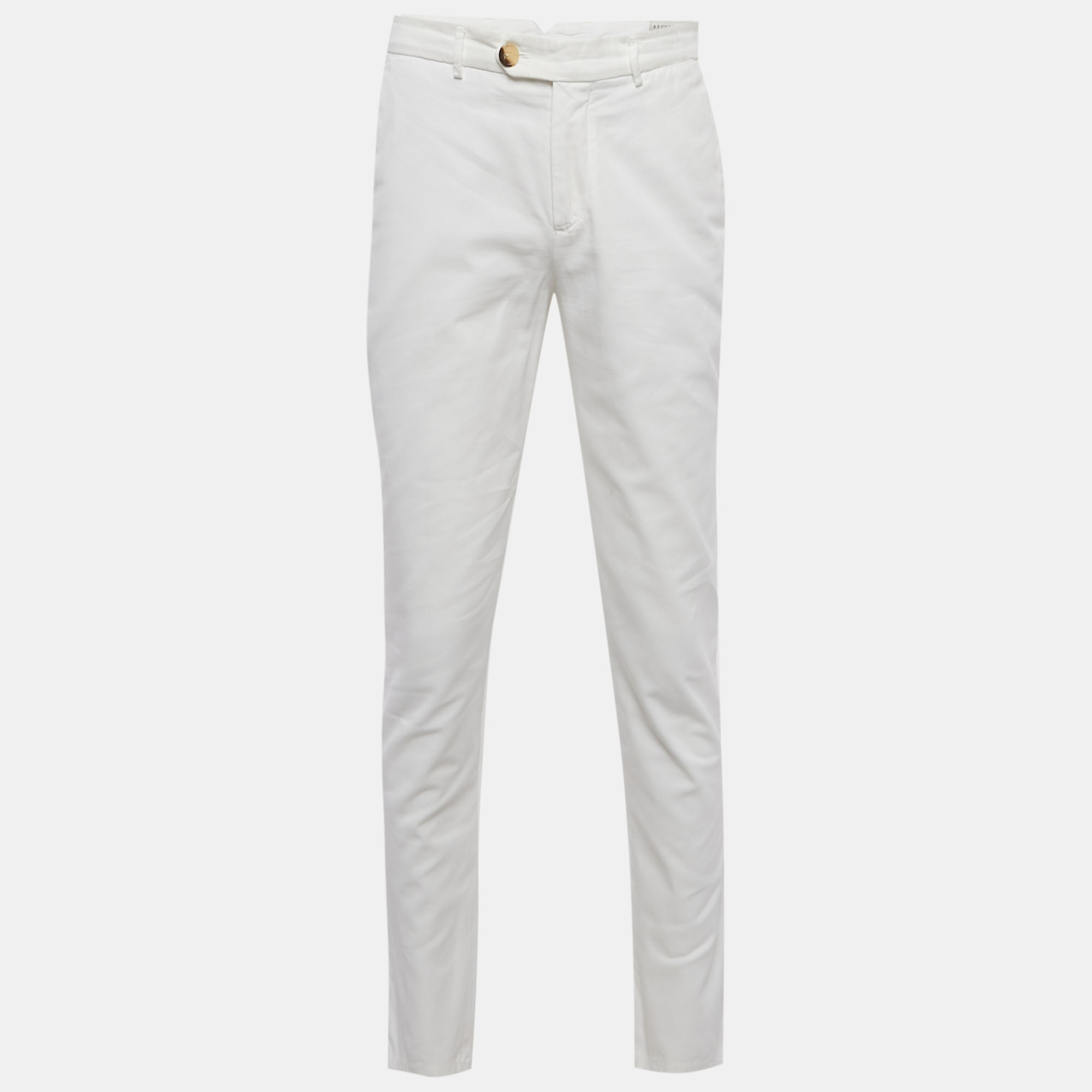 

Brunello Cucinelli White Cotton Drill Regular Fit Trousers M