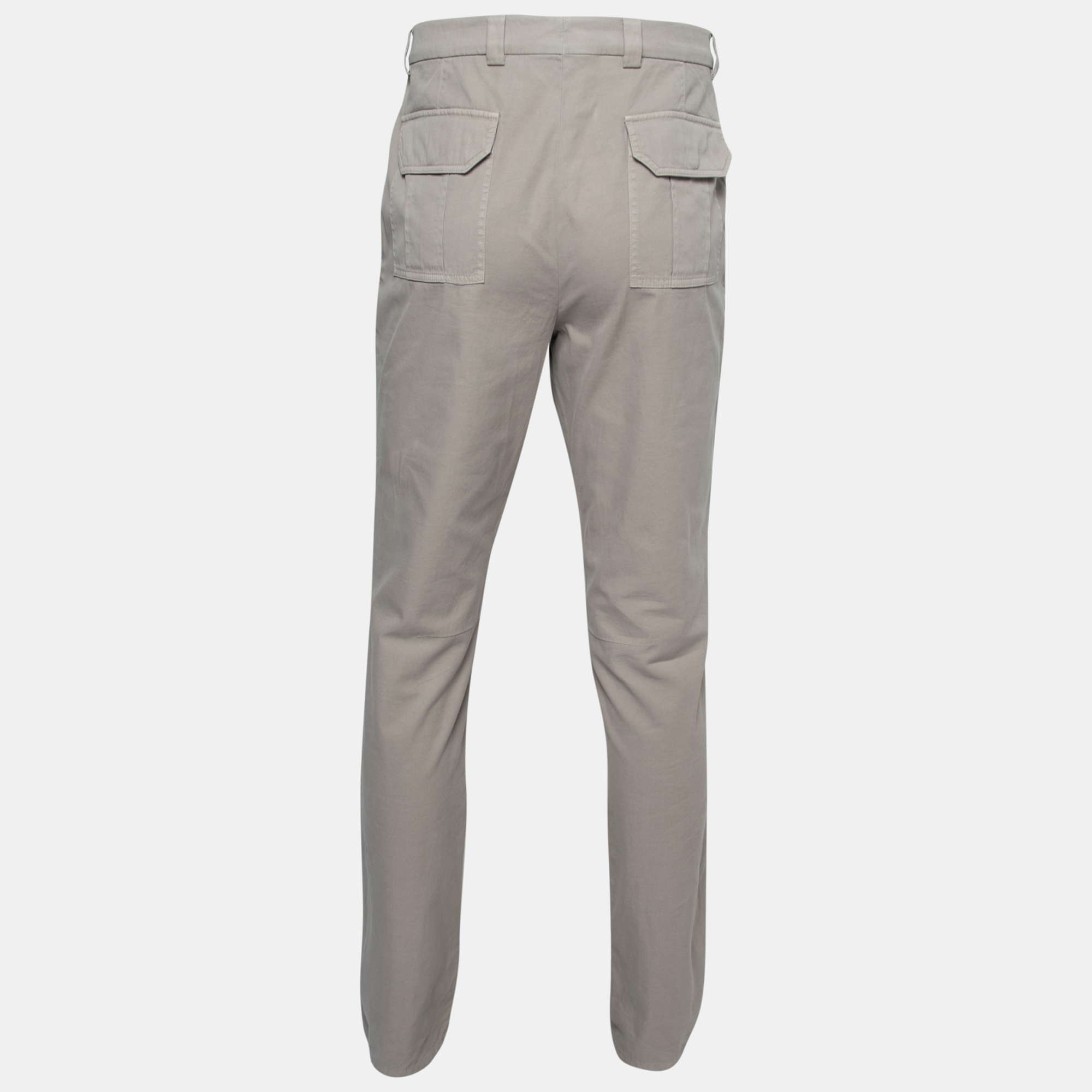 

Brunello Cucinelli Grey Taupe Cotton Trousers