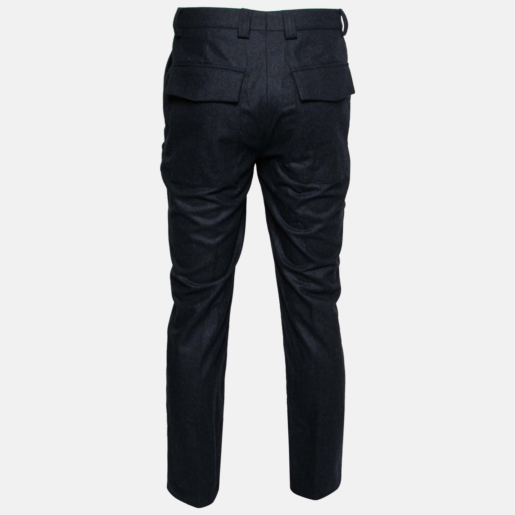 

Brunello Cucinelli Navy Blue Wool Pants