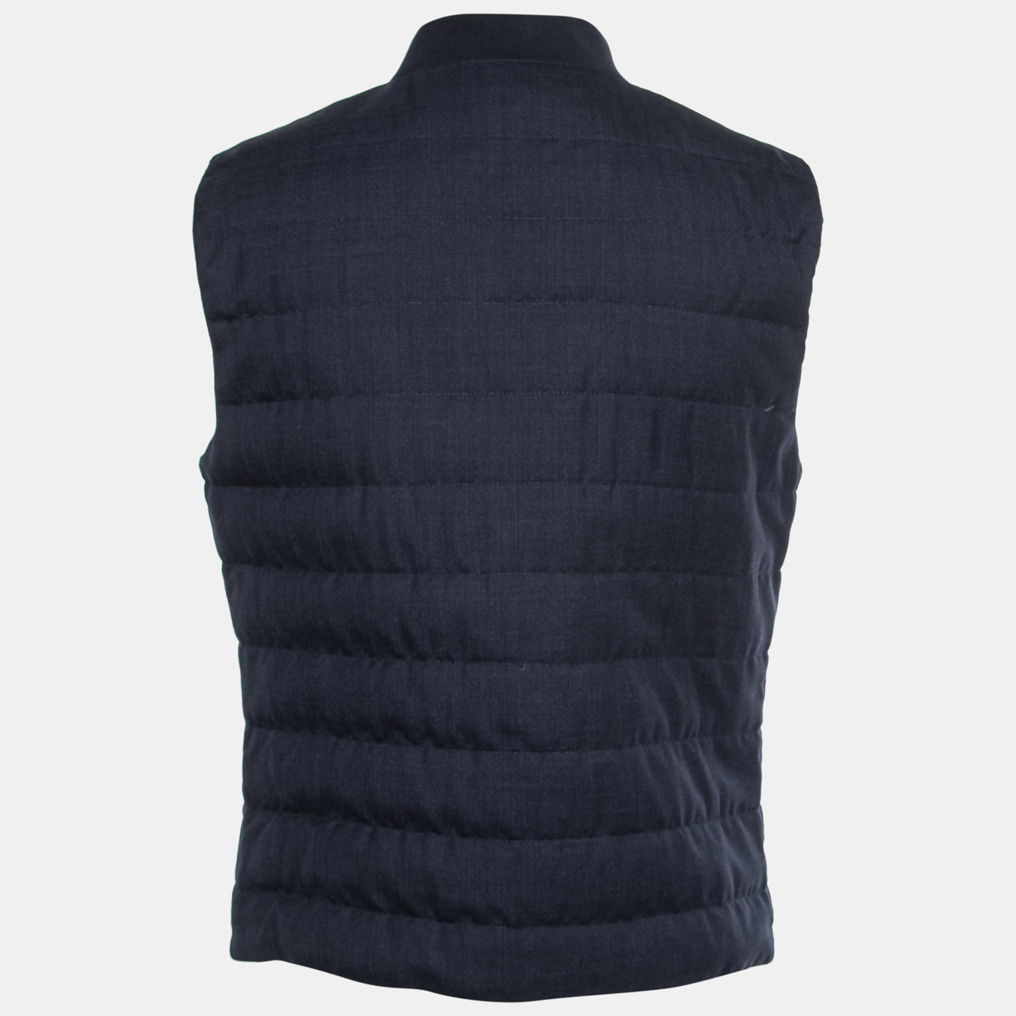 

Brunello Cucinelli Navy Blue Linen & Cotton Reversible Jacket Vest