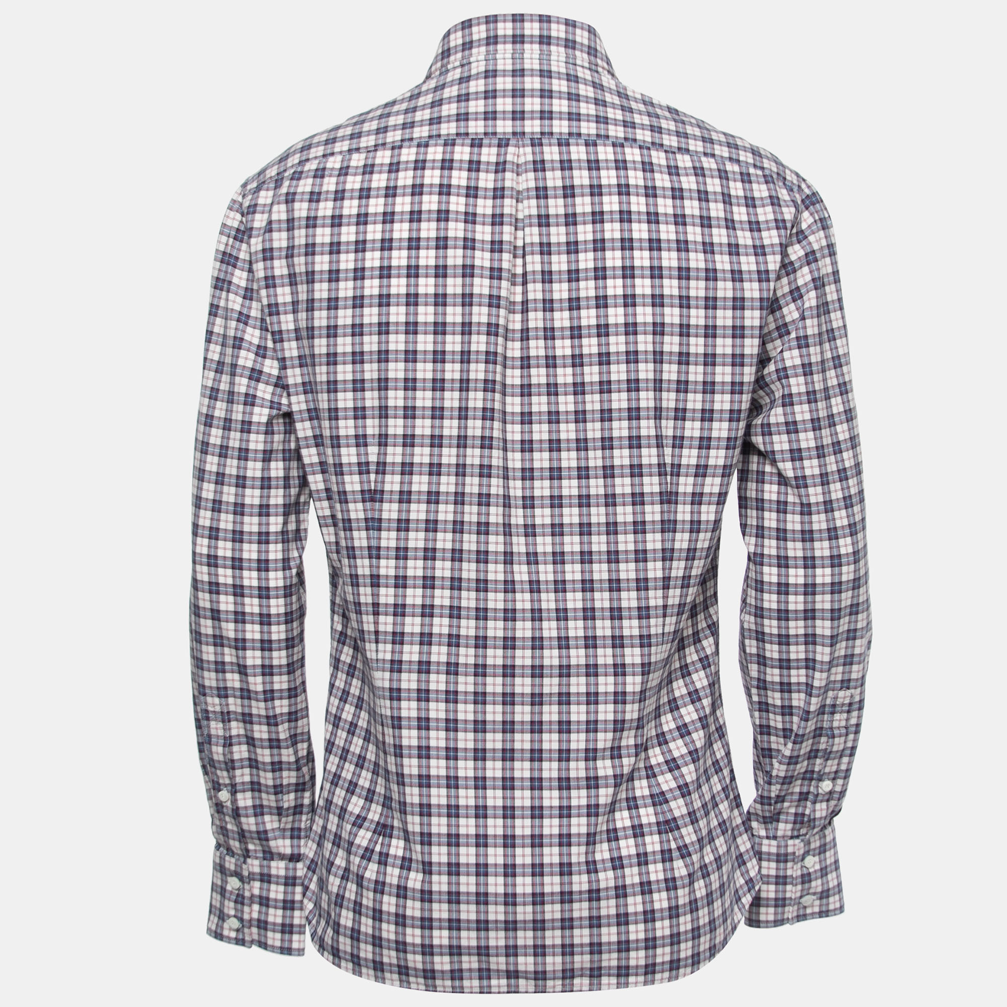 

Brunello Cucinelli Multicolor Plaid Cotton Full Sleeve Slim Fit Shirt