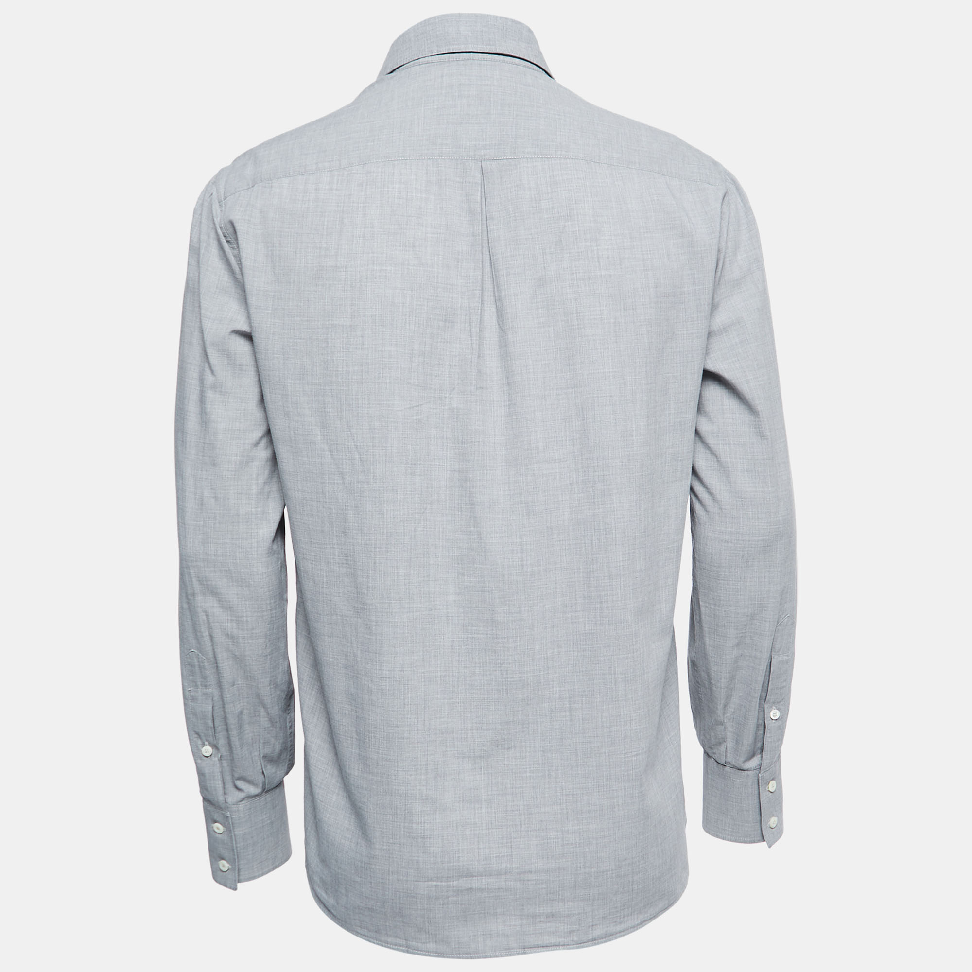 

Brunello Cucinelli Grey Cotton Button Down Shirt