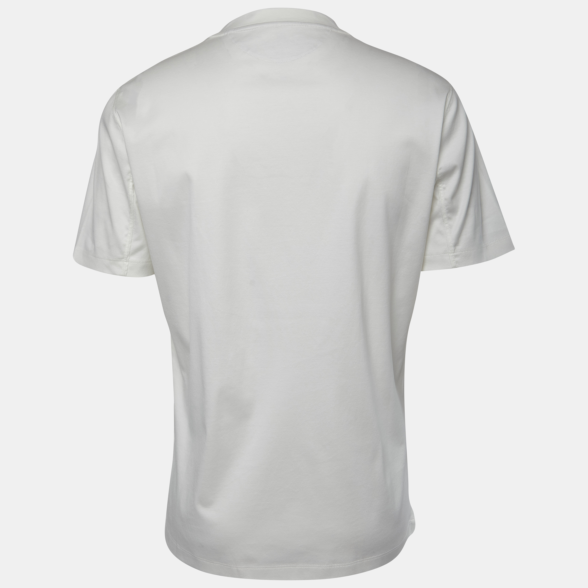 

Brunello Cucinelli White Cotton Crew Neck Short Sleeve T-Shirt