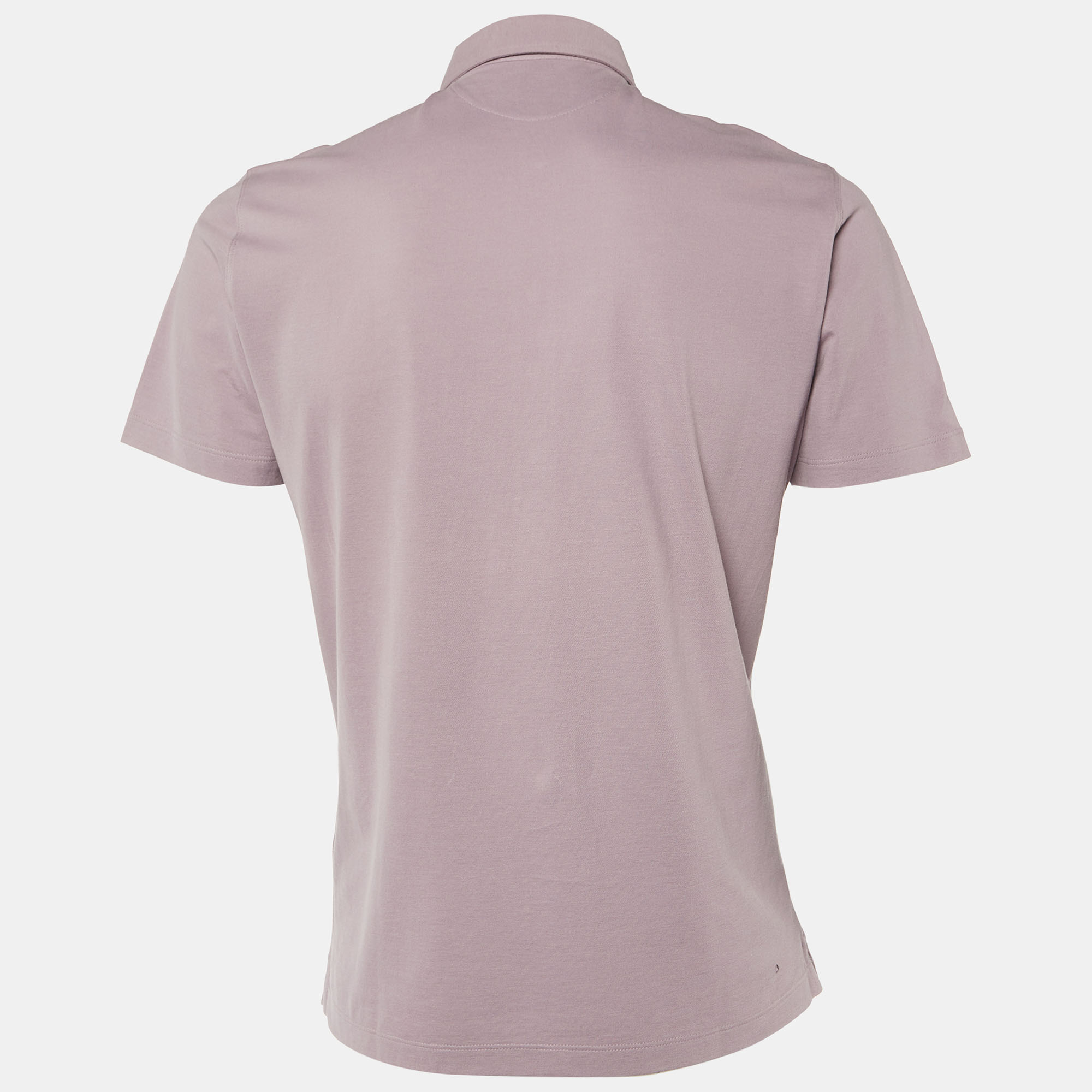 

Brunello Cucinelli Mauve Cotton Pique Slim Fit Polo T-Shirt, Purple
