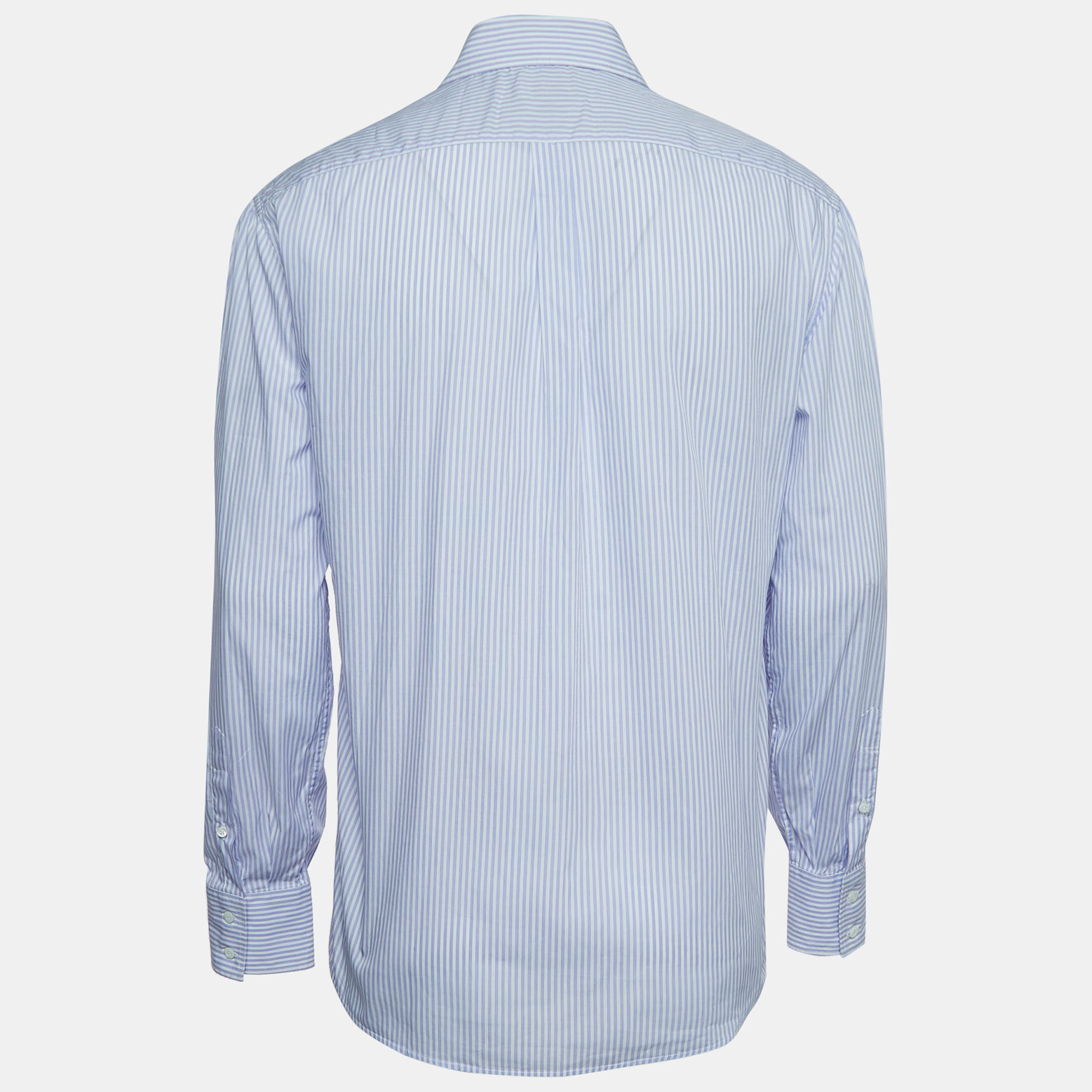 

Brunello Cucinelli Blue Striped Cotton Shirt