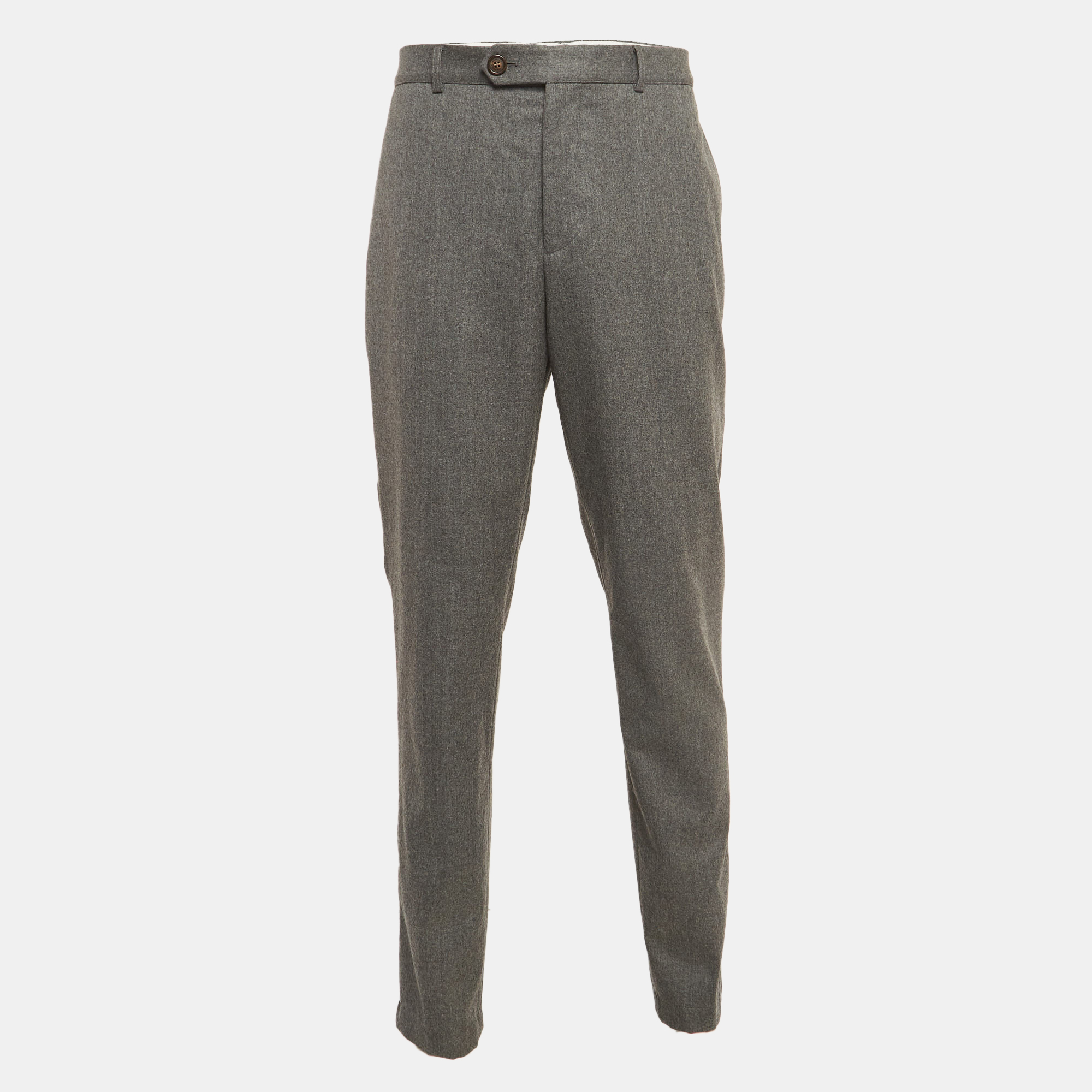 

Brunello Cucinelli Grey Wool Traditional Fit Formal Trousers