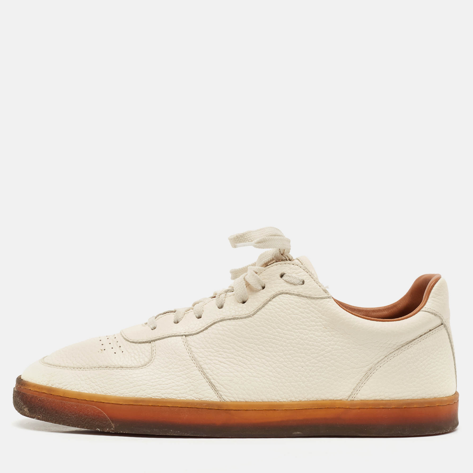 

Brunello Cucinelli White Leather Low Top Sneakers Size