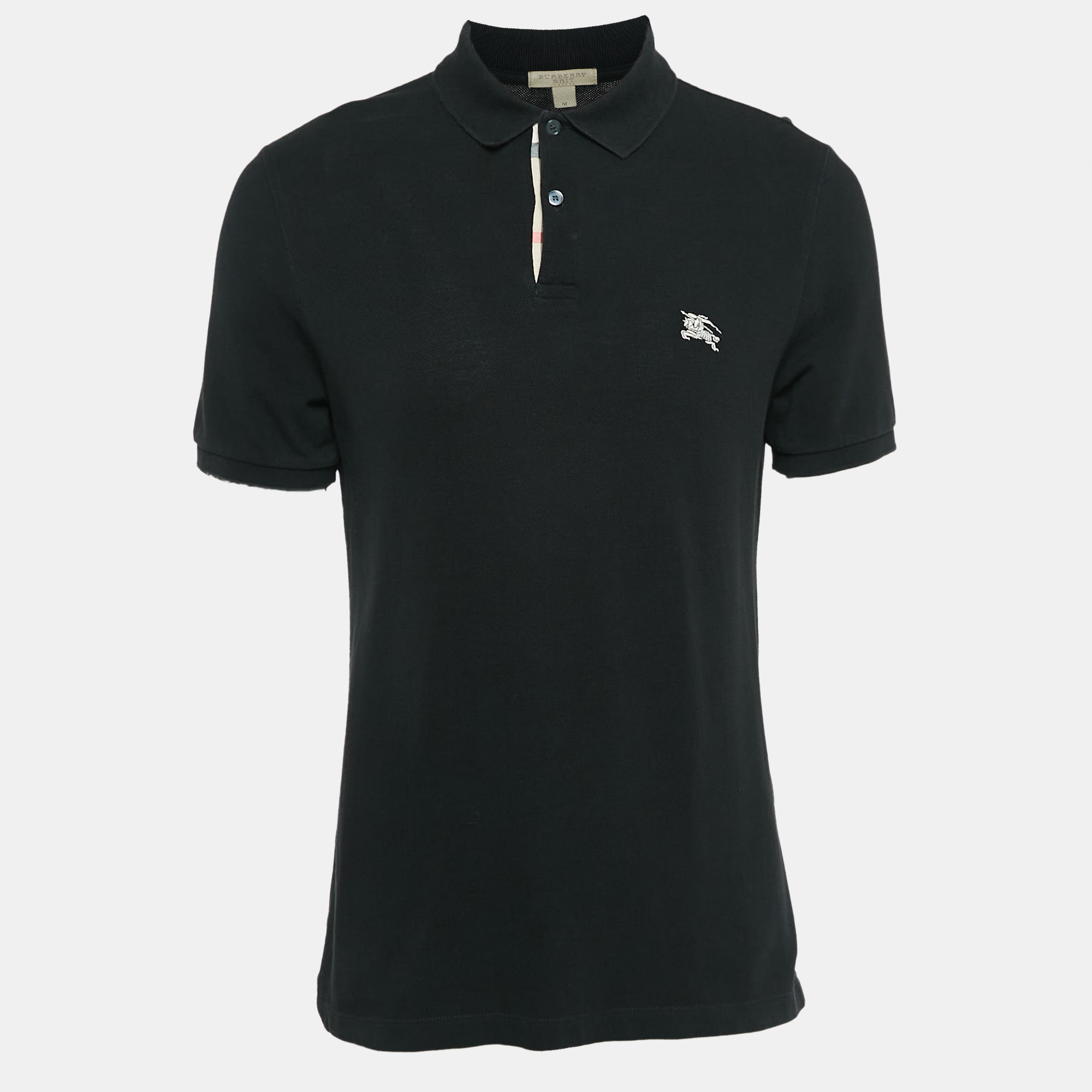 

Burberry Brit Black Logo Embroidered Cotton Pique Polo M