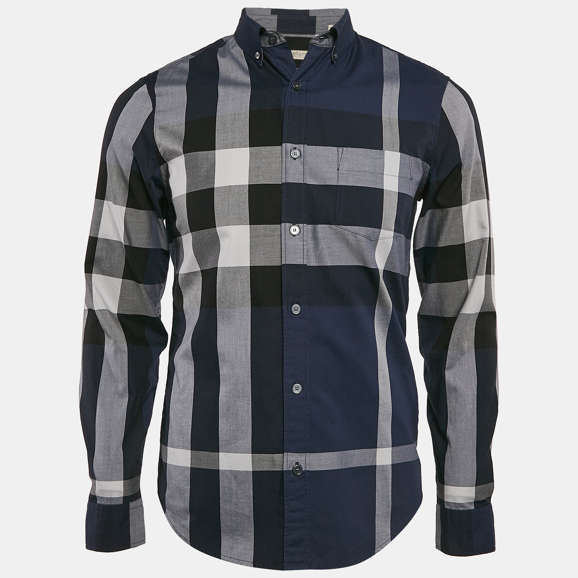 

Burberry Brit Navy Blue Tartan Checks Cotton Button Down Shirt S