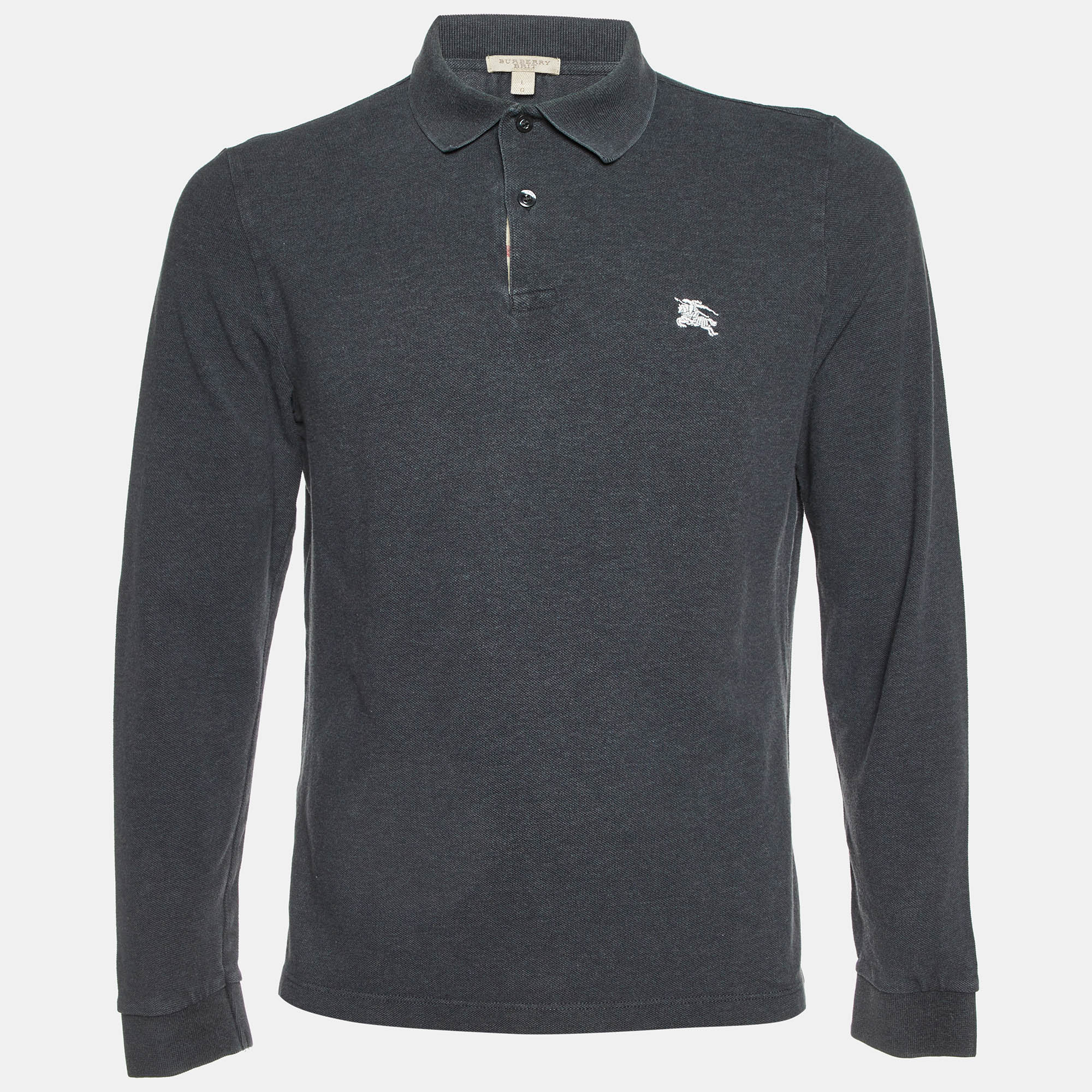 

Burberry Brit Grey Cotton Long Sleeve Polo T-Shirt L