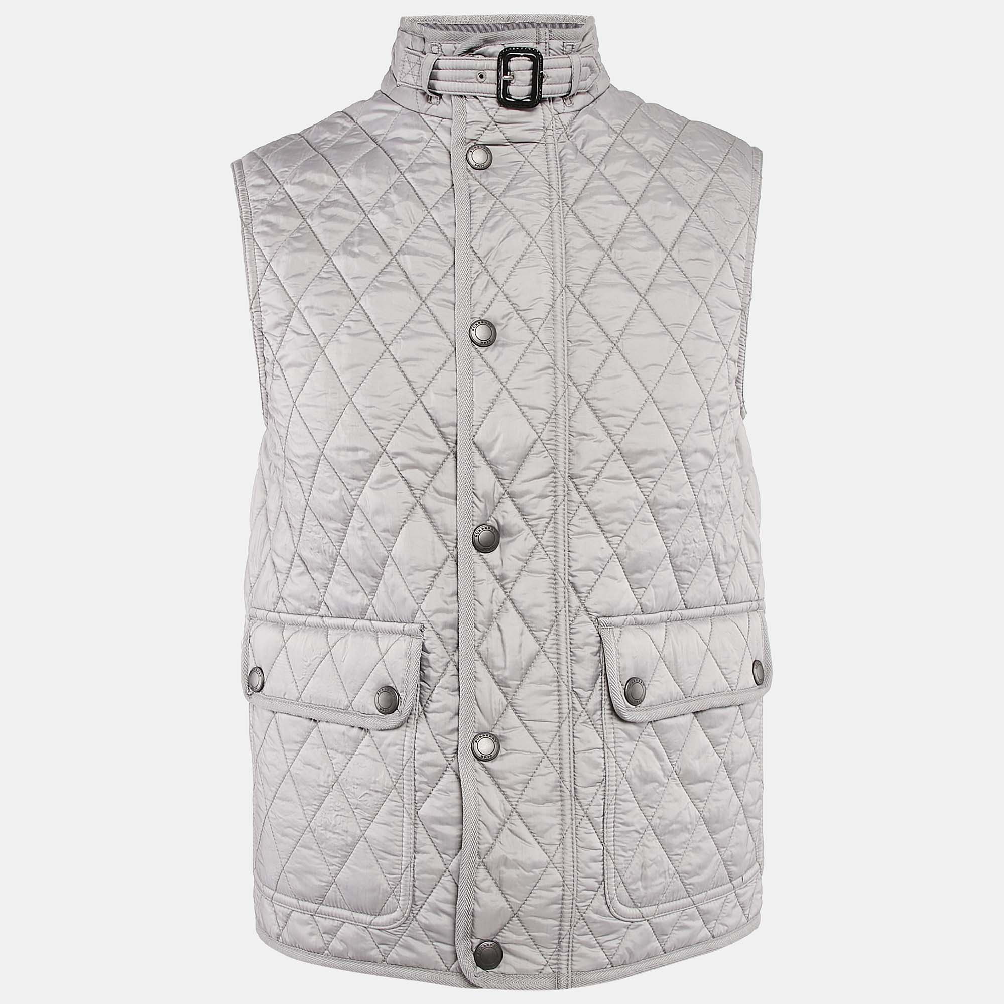 

Burberry Brit Grey Quilted Nylon Haymarket Vest S