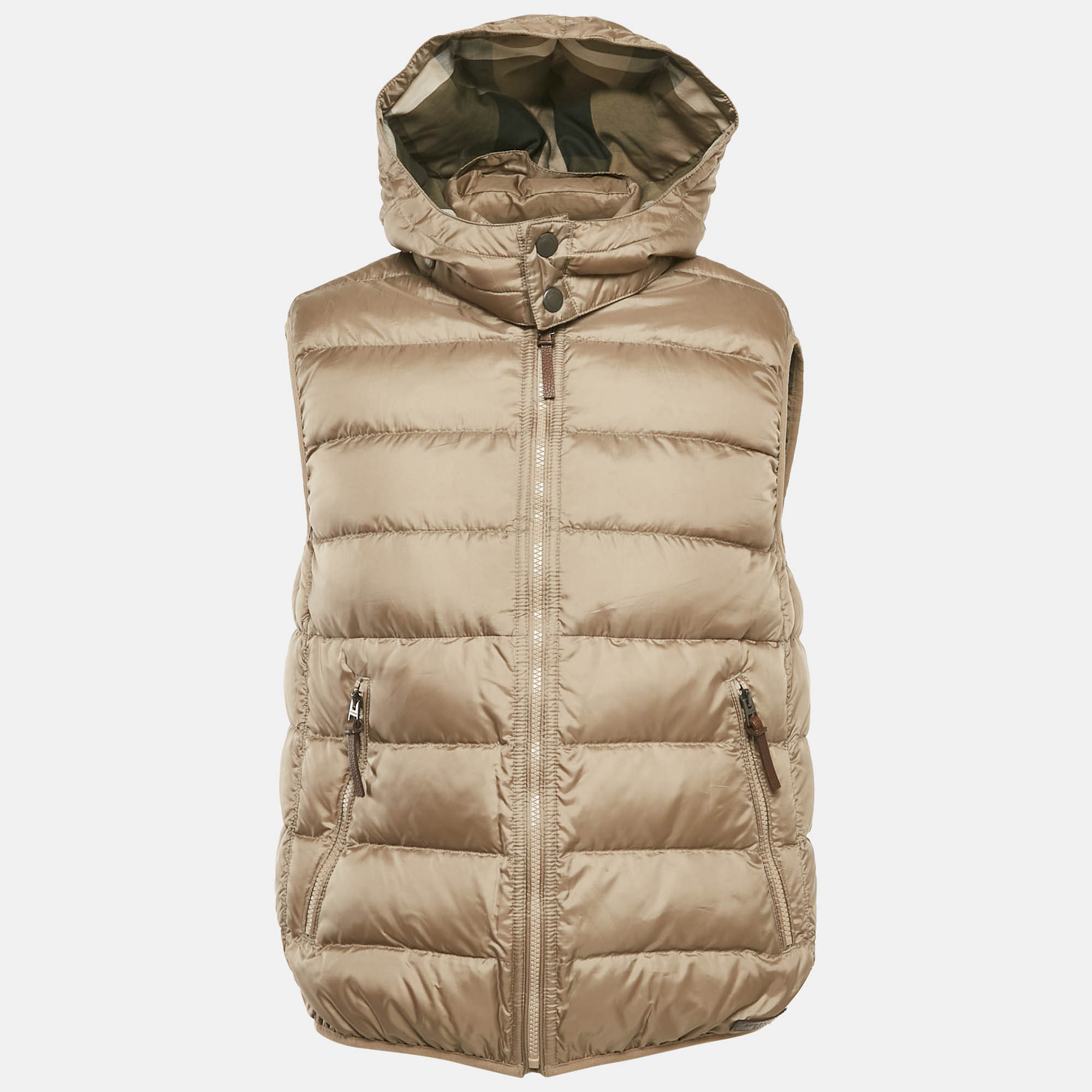 

Burberry Brit Beige Nylon Hooded Down Vest L