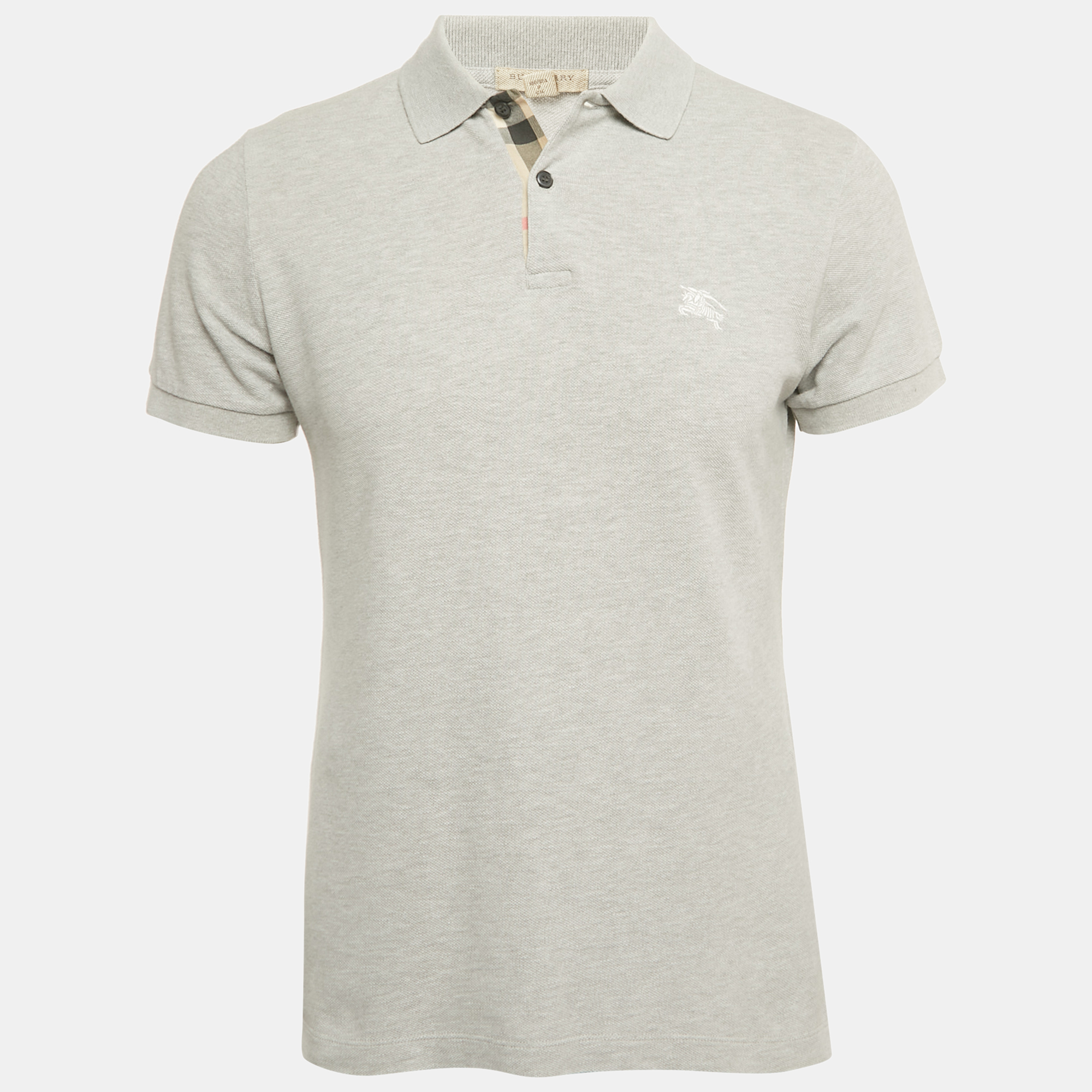 

Burberry Brit Grey Logo Embroidery Cotton Pique Polo T-Shirt S