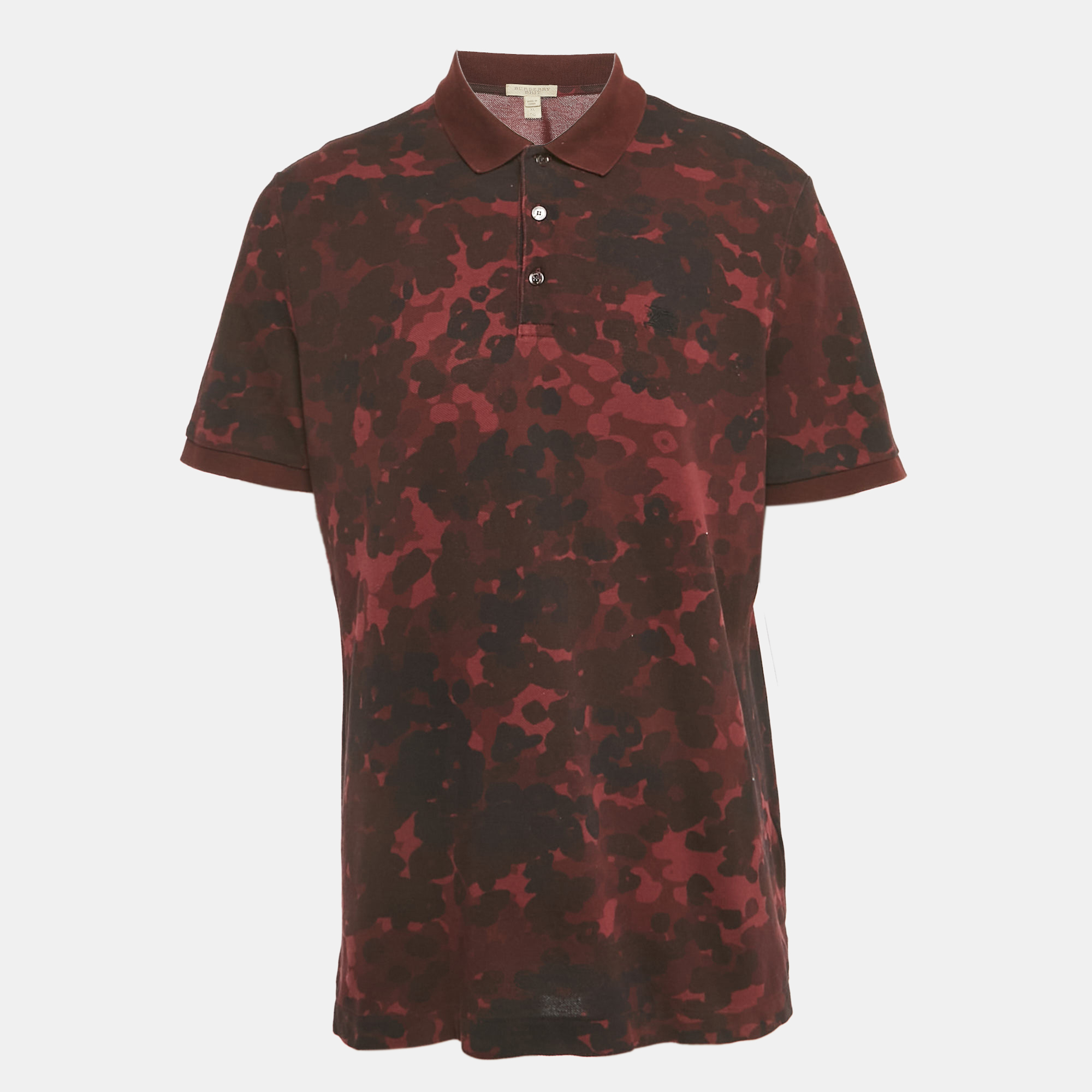 Burberry Brit Burgundy Printed Cotton Pique Polo T-Shirt XL