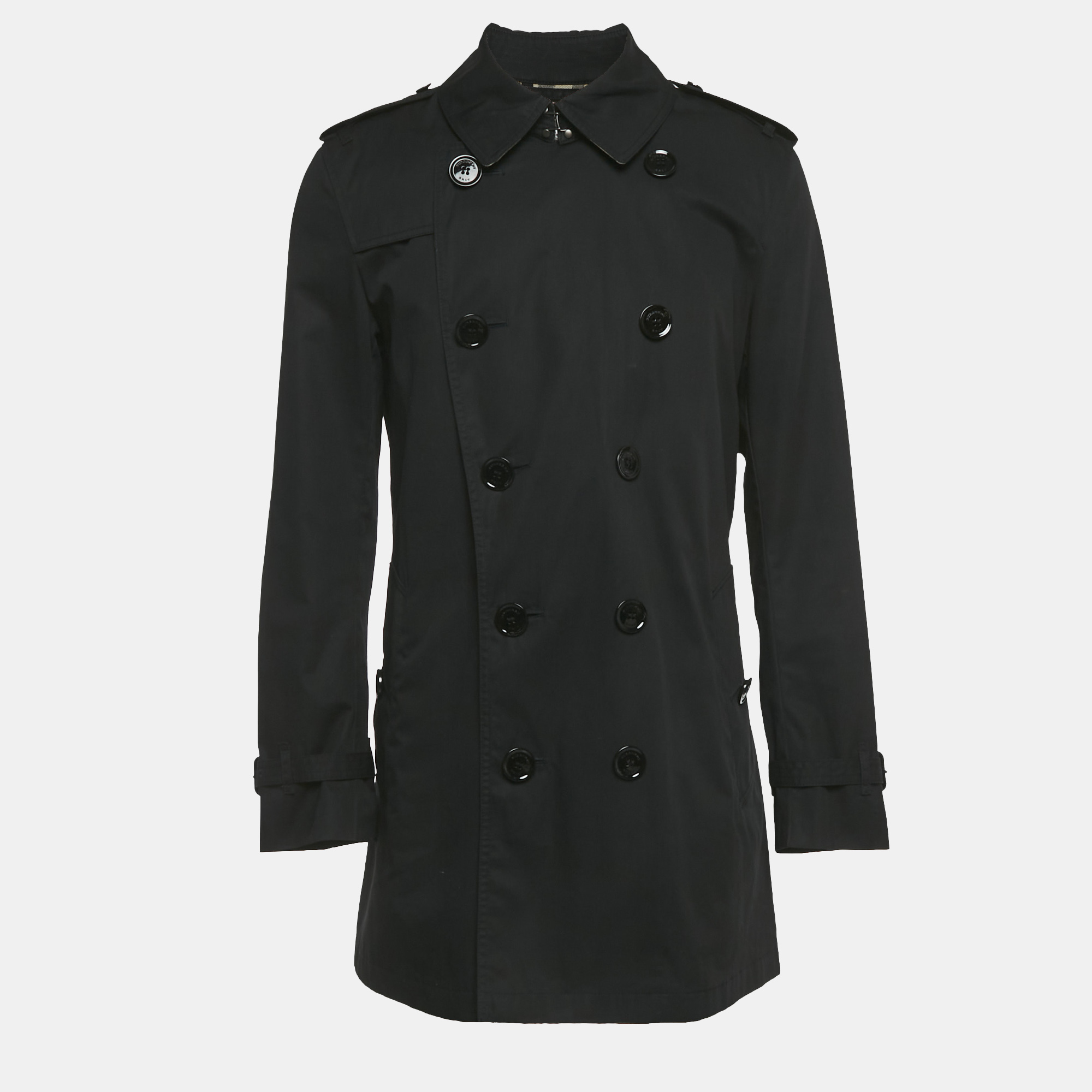 

Burberry Brit Black Double Breasted Trench Coat M