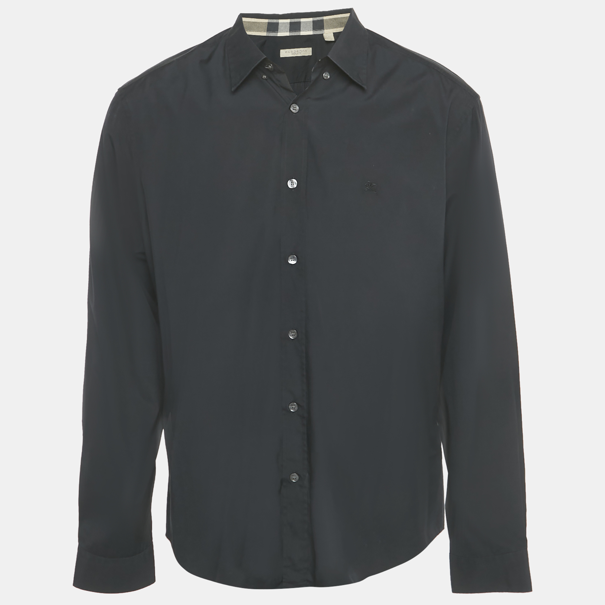 Burberry Brit Black Logo Embroidered Cotton Shirt XXL